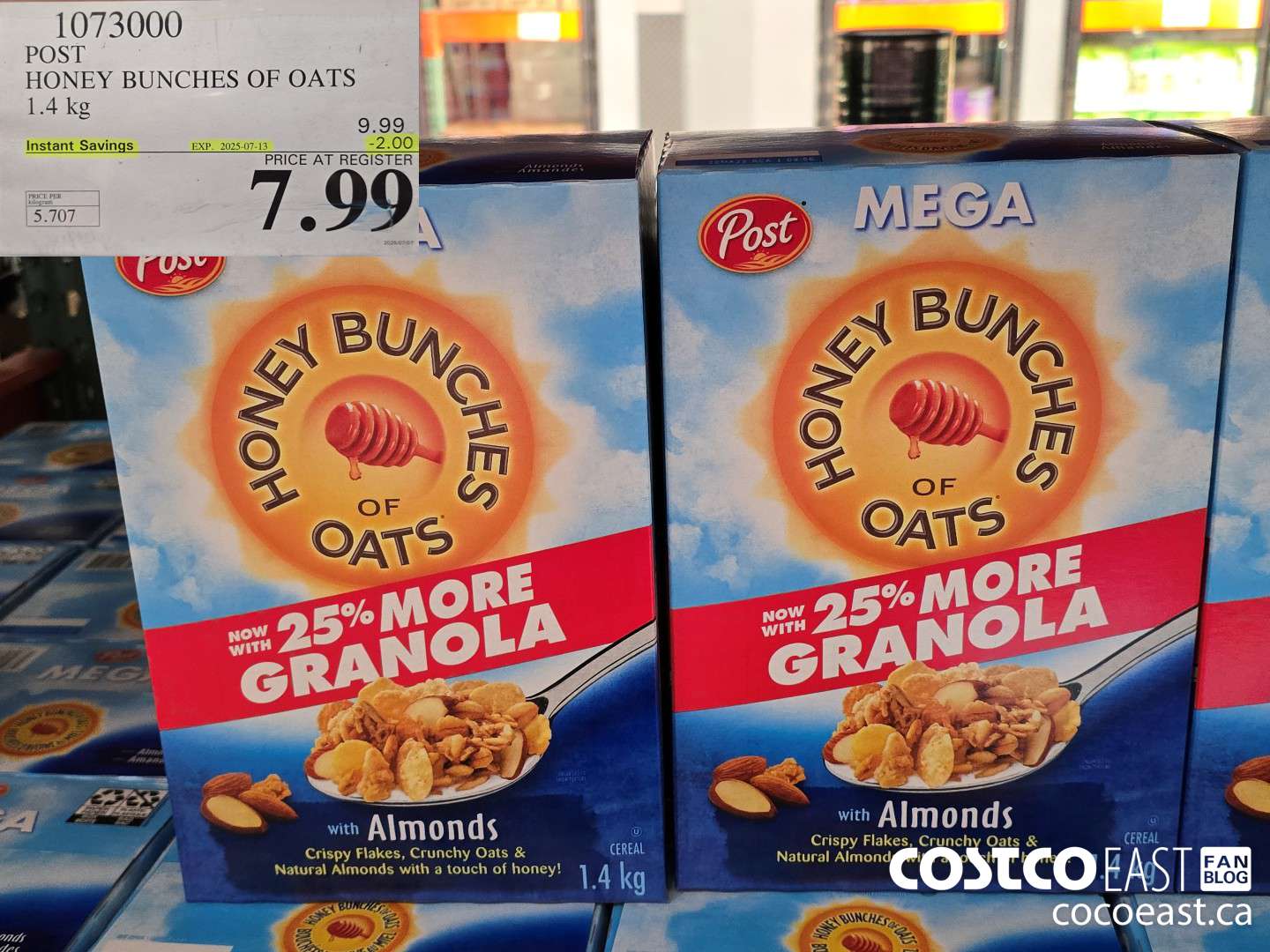 1073000 POST HONEY BUNCHES OF OATS 1.4 KG ($2.00 INSTANT SAVINGS EXPIRES ON 2025-07-13) $7.99