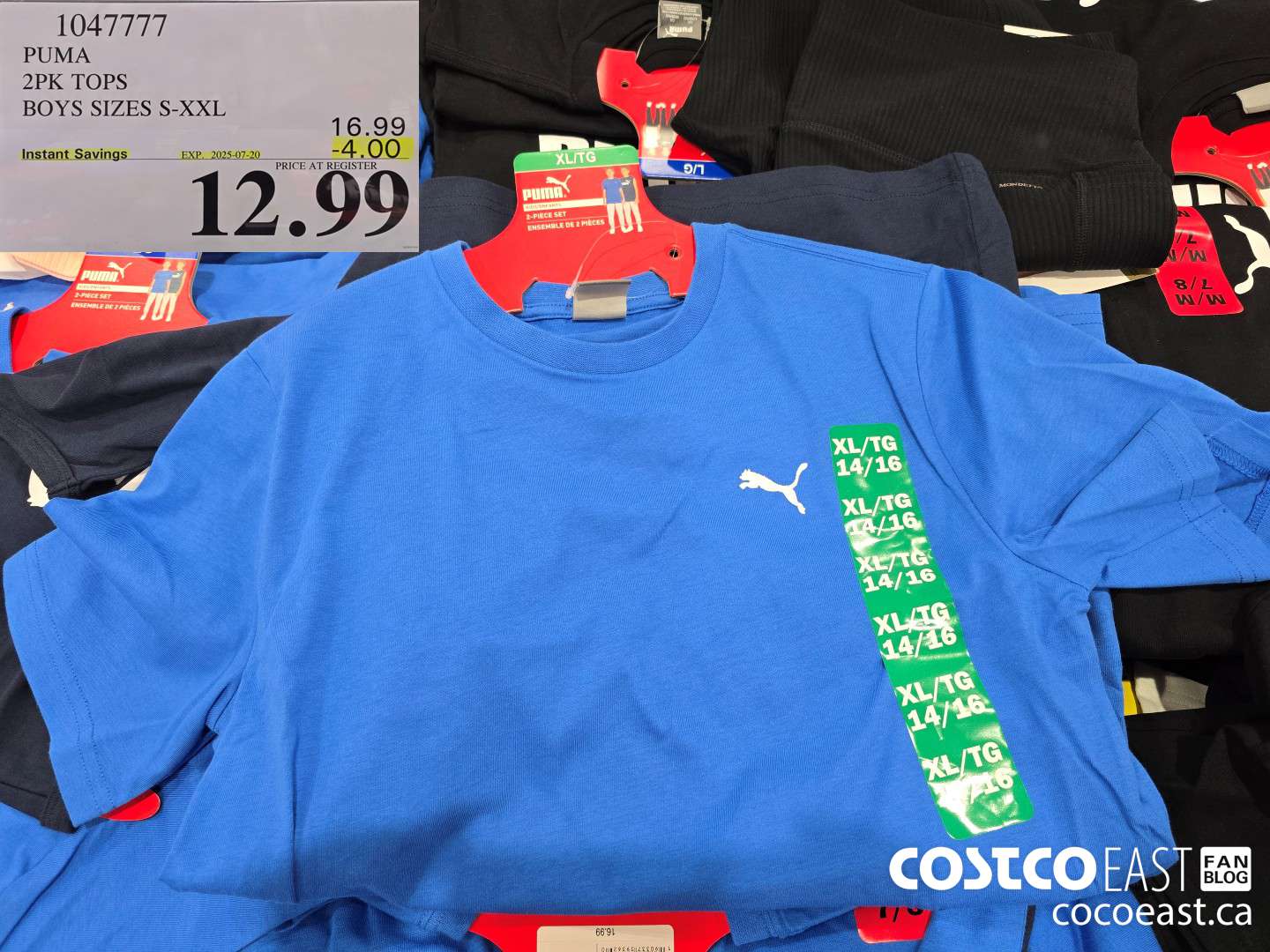 1047777 PUMA 2PK TOPS BOYS SIZES S-XXL ($4.00 INSTANT SAVINGS EXPIRES ON 2025-07-20) $12.99