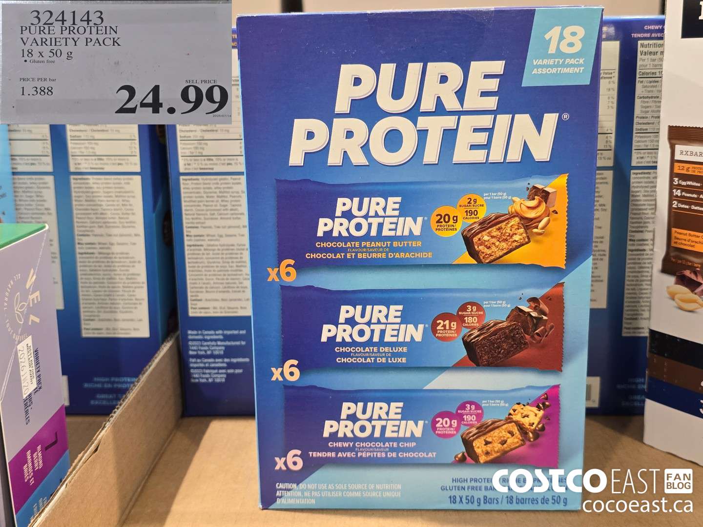 324143 PURE PROTEIN VARIETY PACK 18 x 50G $24.99
