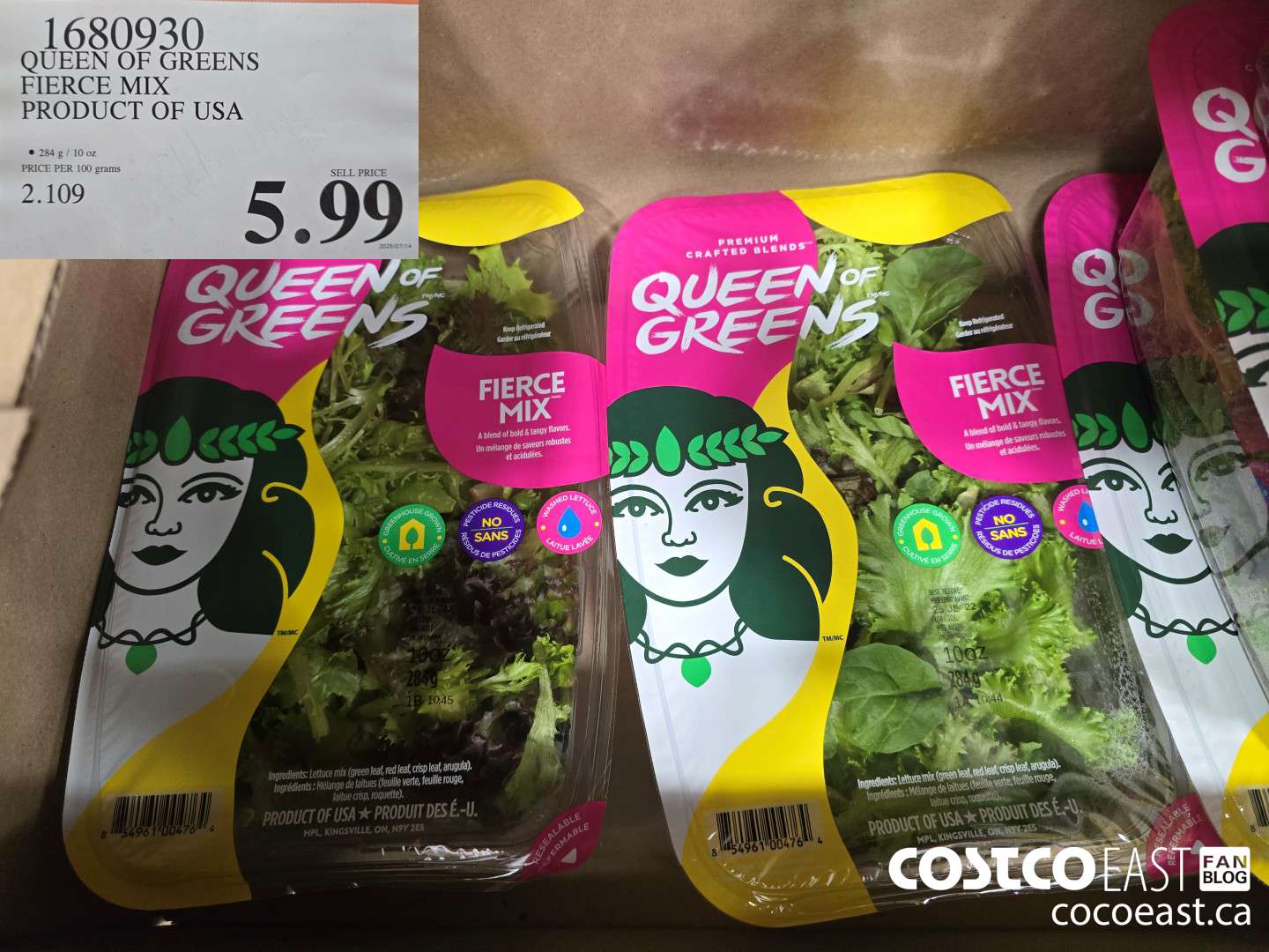 1680930 QUEEN OF GREENS FIERCE MIX PRODUCT OF USA $5.99