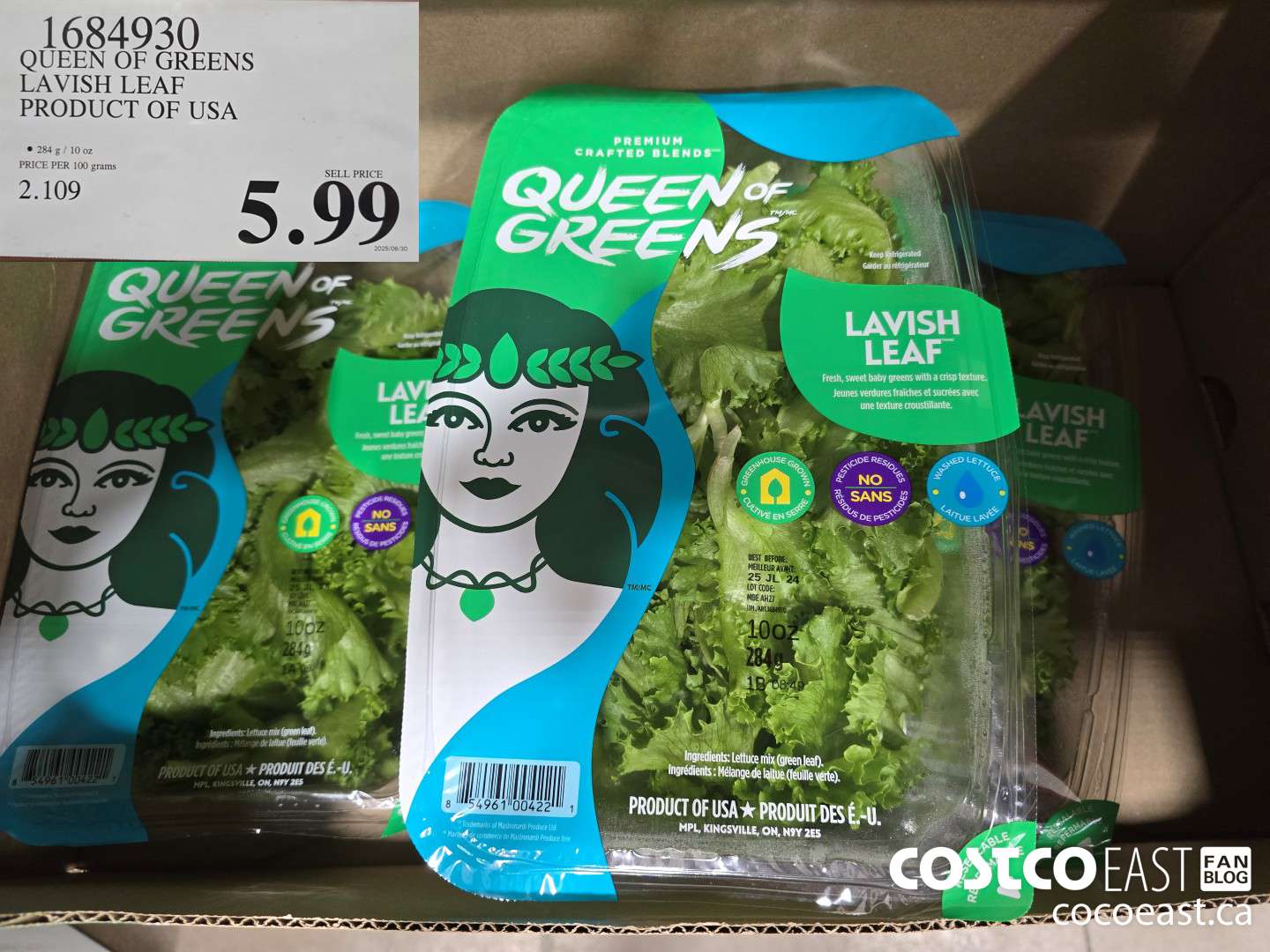 1684930 QUEEN OF GREENS LAVISH LEAF PRODUCT OF USA $5.99
