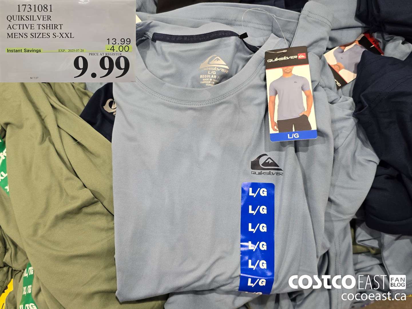 1731081 QUIKSILVER ACTIVE TSHIRT MENS SIZES S-XXL ($4.00 INSTANT SAVINGS EXPIRES ON 2025-07-20) $9.99