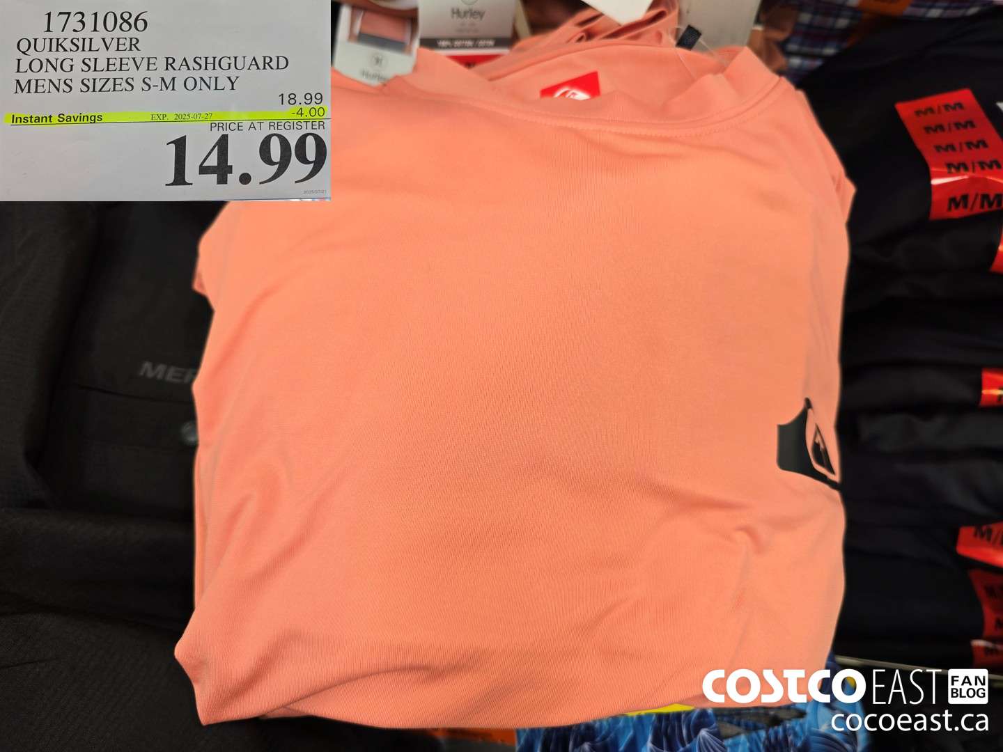 1731086 QUIKSILVER LONG SLEEVE RASHGUARD MENS SIZES S-XL ($4.00 INSTANT SAVINGS EXPIRES ON 2025-07-27) $14.99