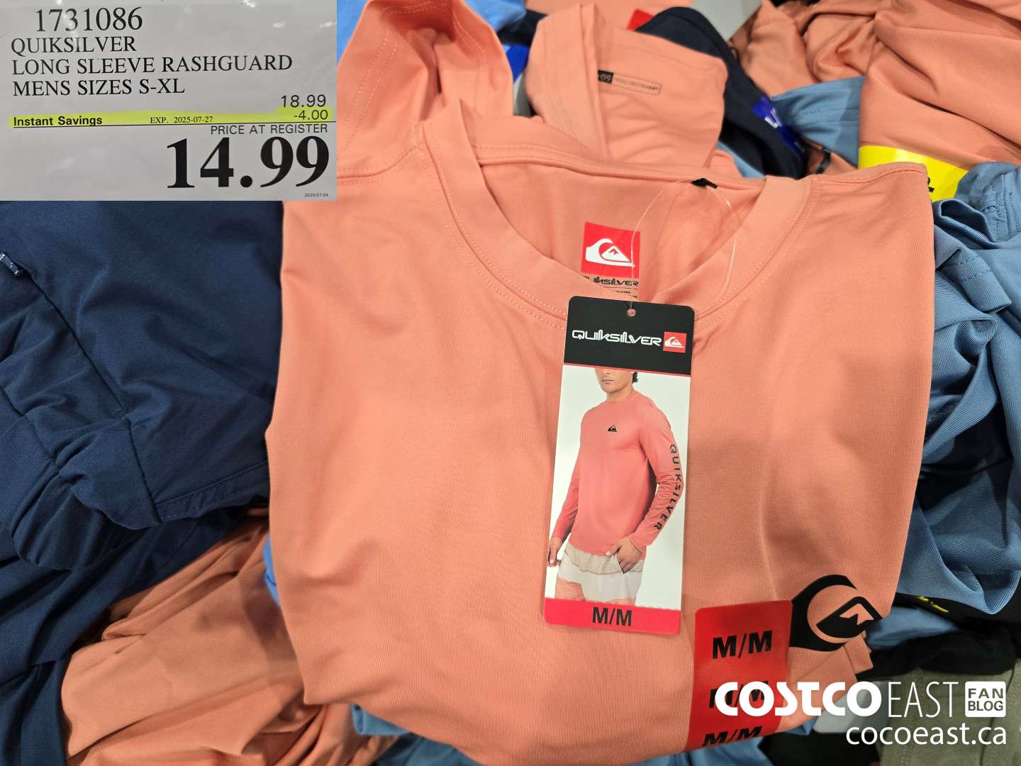 1731086 QUIKSILVER LONG SLEEVE RASHGUARD MENS SIZES S-XL ($4.00 INSTANT SAVINGS EXPIRES ON 2025-07-27) $14.99