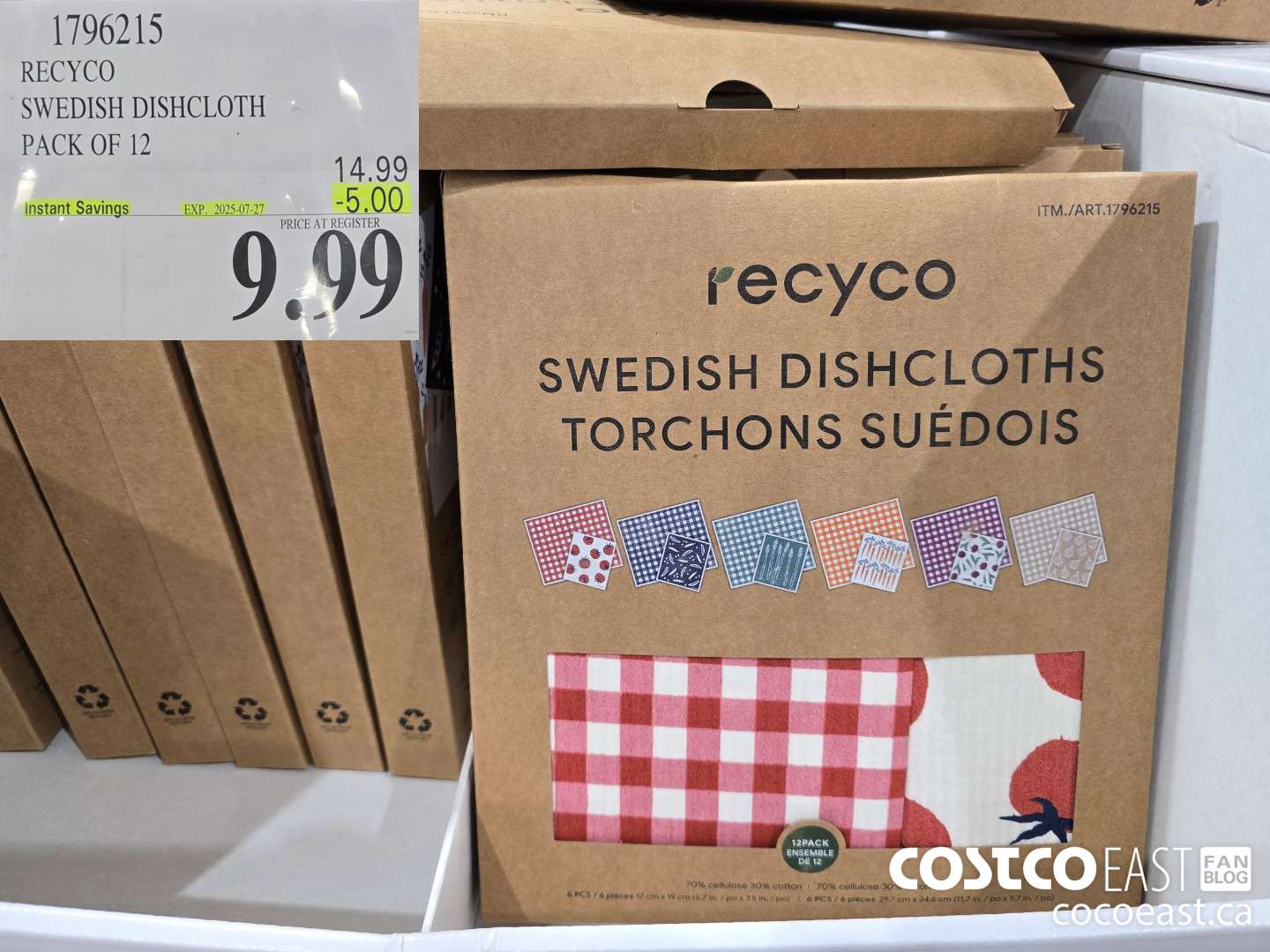 1796215 RECYCO SWEDISH DISHCLOTH PACK OF 12 ($5.00 INSTANT SAVINGS EXPIRES ON 2025-07-27) $9.99