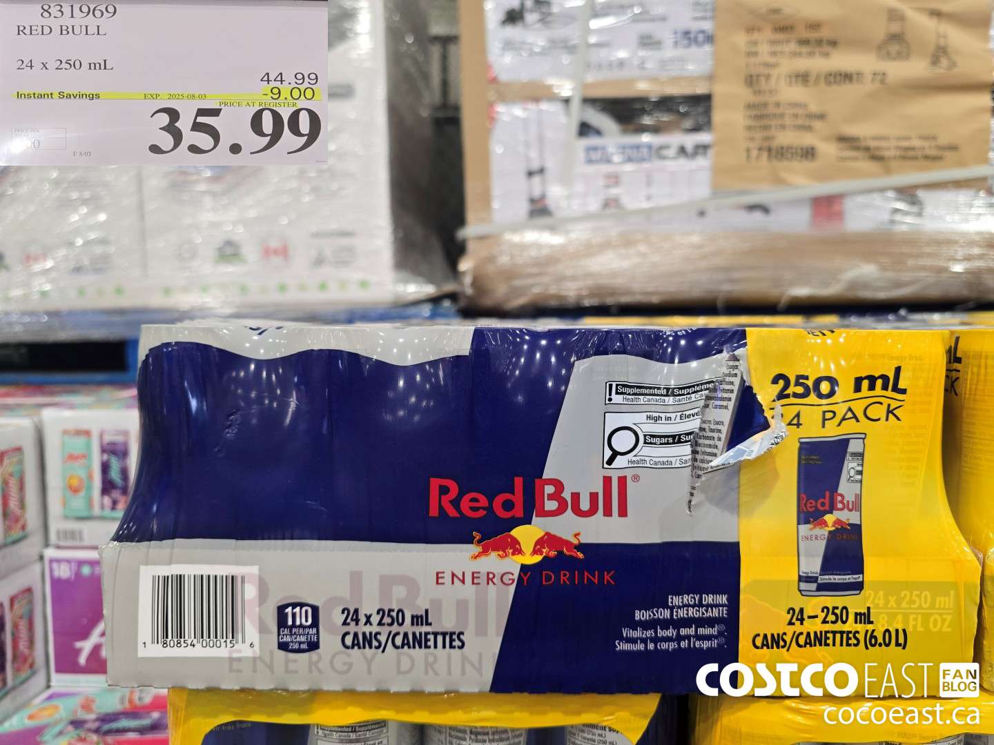831969 RED BULL 24 x 250 mL ($9.00 INSTANT SAVINGS EXPIRES ON 2025-08-03) $35.99
