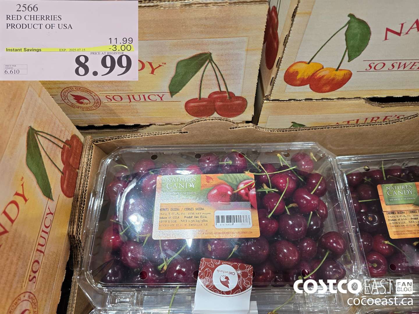 2566 RED CHERRIES PRODUCT OF USA ($3.00 INSTANT SAVINGS EXPIRES ON 2024-07-15) $8.99