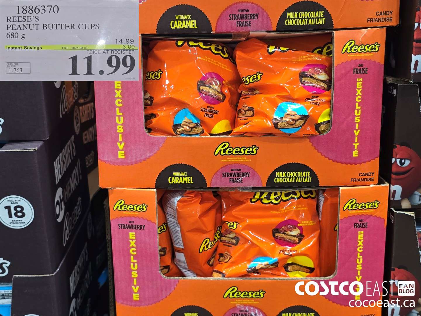 1886370 REESE'S PEANUT BUTTER CUPS 680 g ($3.00 INSTANT SAVINGS EXPIRES ON 2025-08-03) $11.99