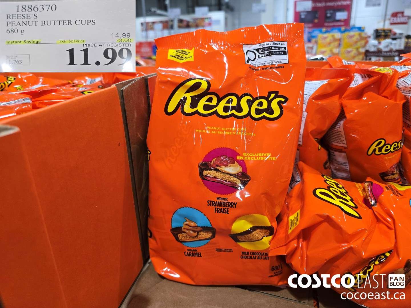 1886370 REESE'S PEANUT BUTTER CUPS 680 g ($3.00 INSTANT SAVINGS EXPIRES ON 2025-08-03) $11.99