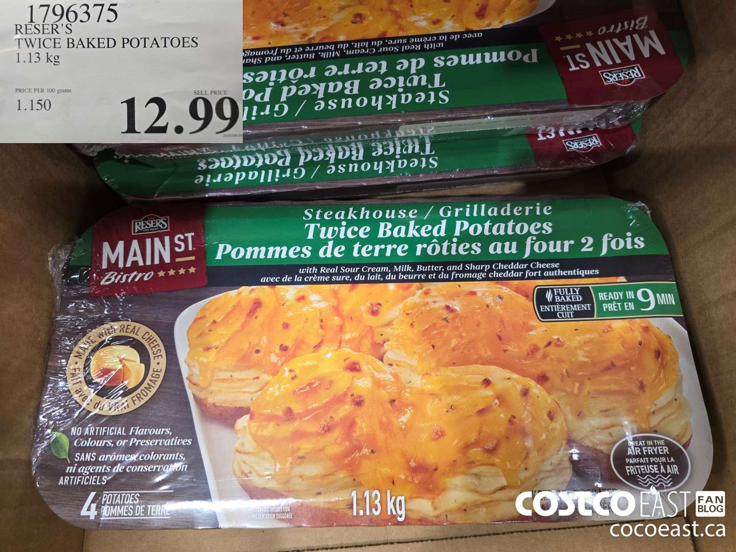 1796375 RESER'S TWICE BAKED POTATOES 1.13 KG $12.99