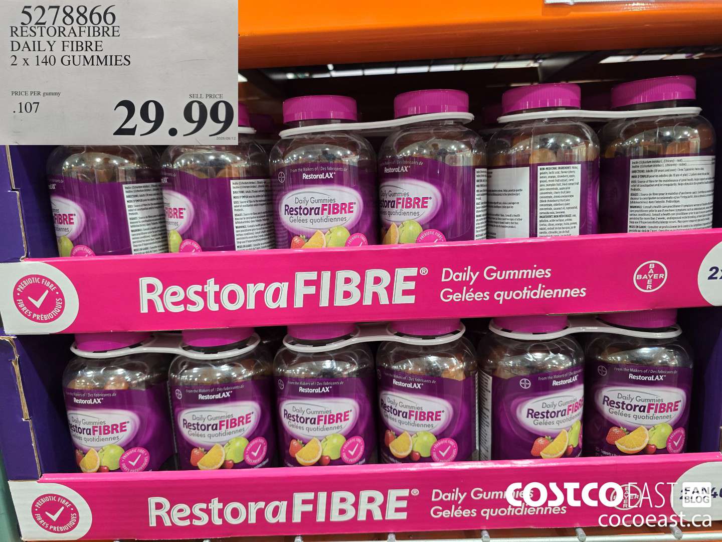 5278866 RESTORAFIBRE DAILY FIBRE 2 X 140 GUMMIES $29.99