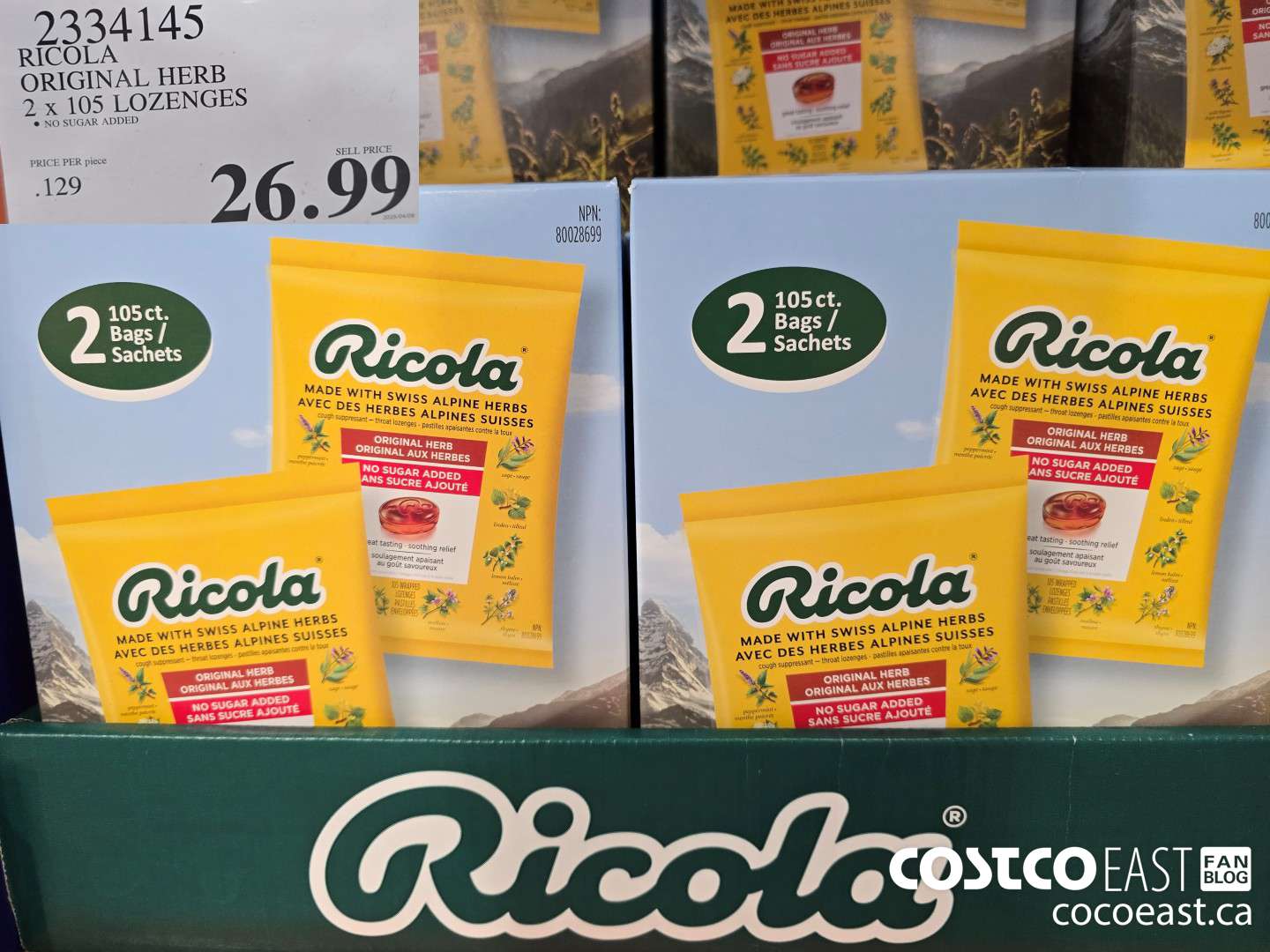2334145 RICOLA ORIGINAL HERB 2 X 105 LOZENGES $26.99
