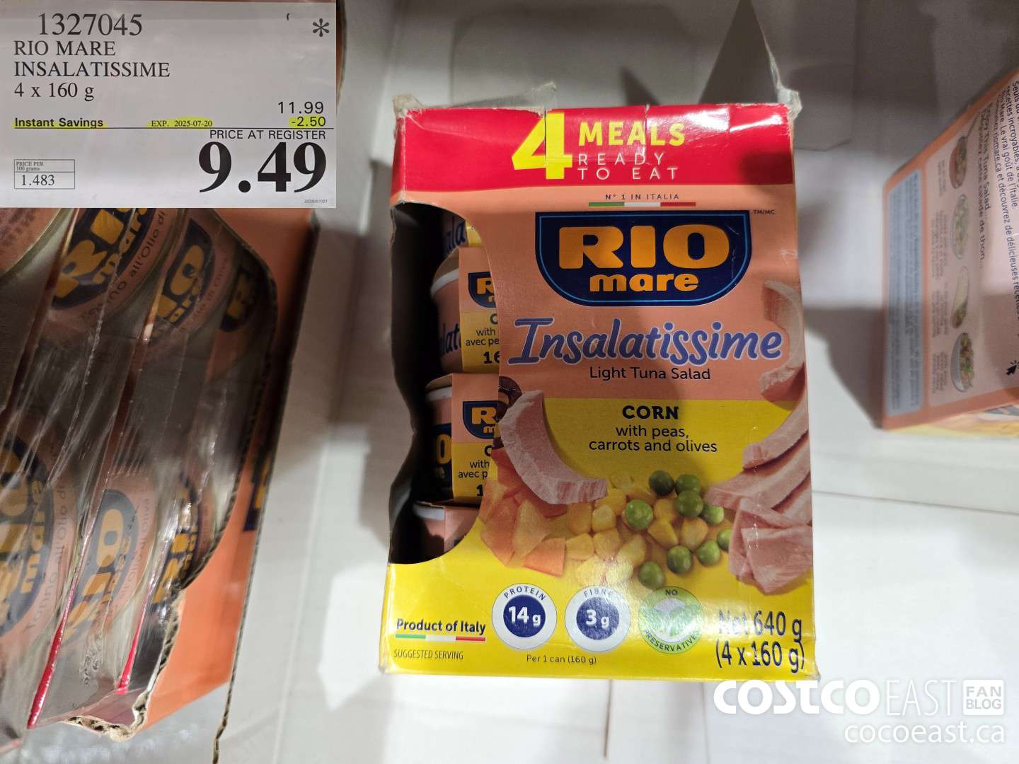 1327045 RIO MARE INSALATISSIME 4 X 160 G ($2.50 INSTANT SAVINGS EXPIRES ON 2025-07-20) $9.49