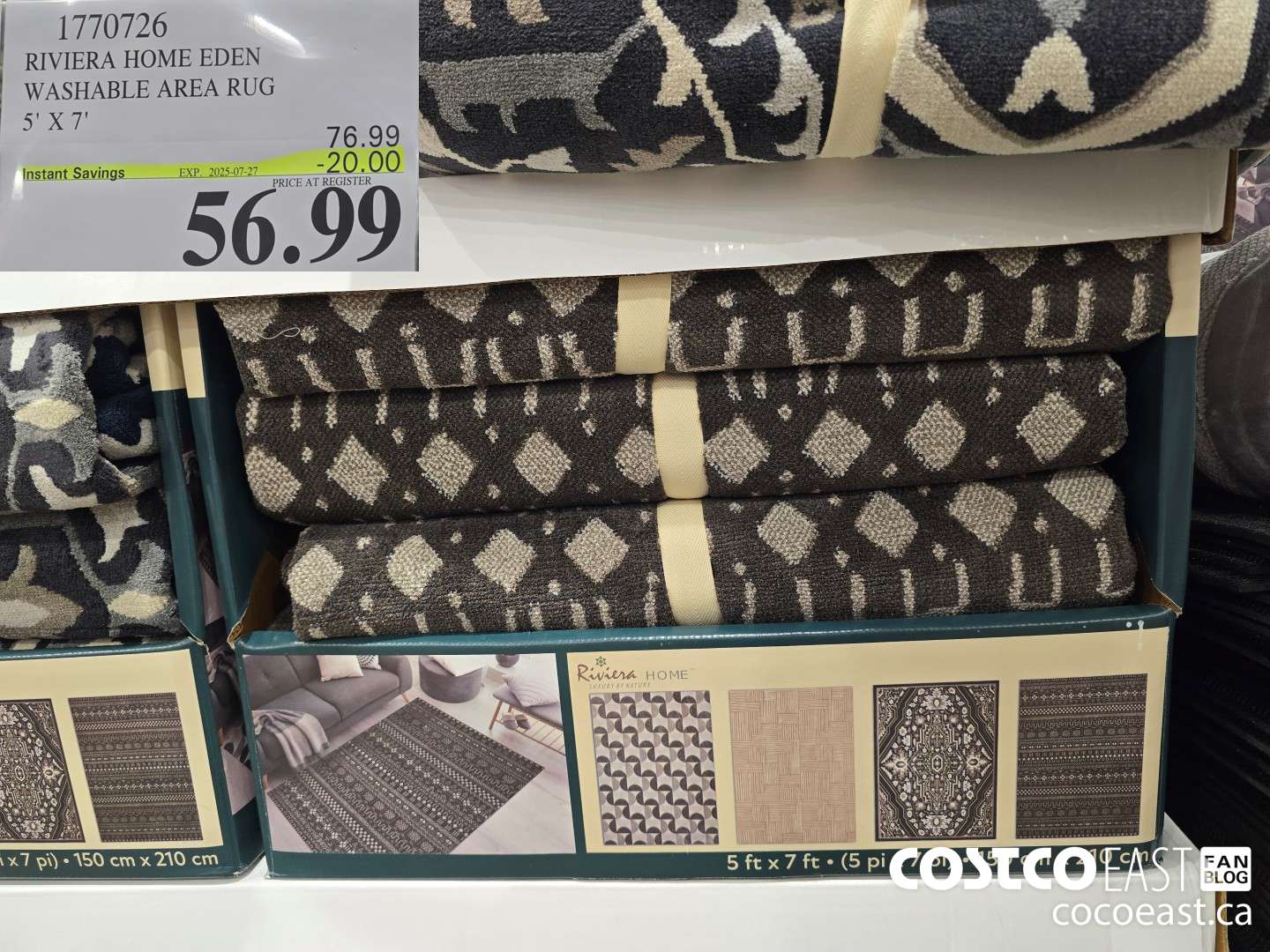 1770726 RIVIERA HOME EDEN WASHABLE AREA RUG 5' X 7' ($20.00 INSTANT SAVINGS EXPIRES ON 2025-07-27) $56.99