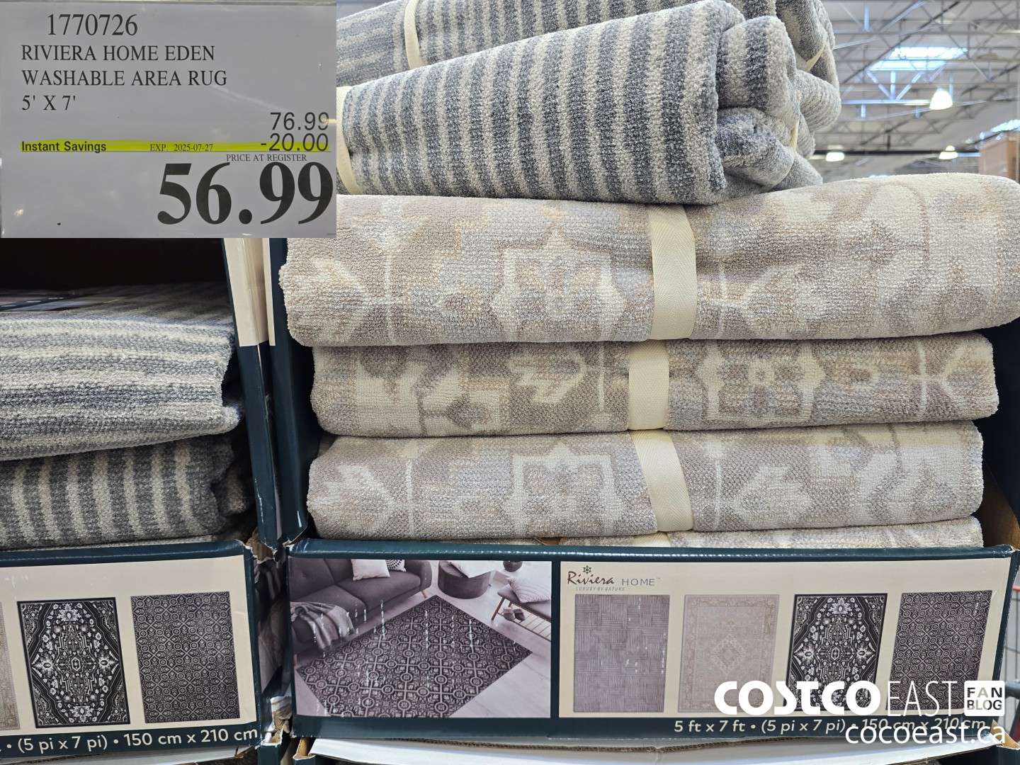 1770726 RIVIERA HOME EDEN WASHABLE AREA RUG 5' X 7' ($20.00 INSTANT SAVINGS EXPIRES ON 2025-07-27) $56.99