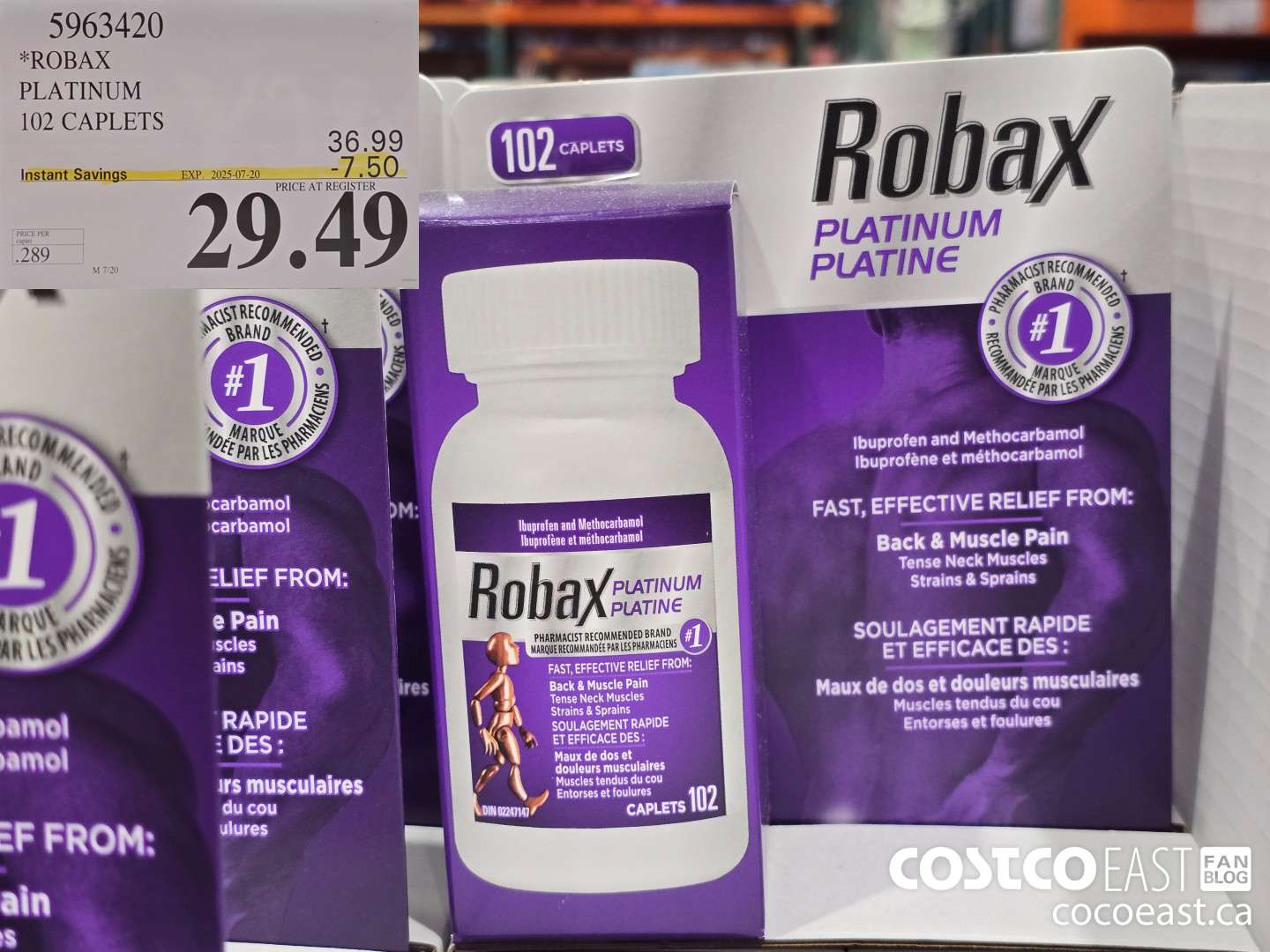 5963420 ROBAX PLATINUM 102 CAPLETS ($7.50 INSTANT SAVINGS EXPIRES ON 2025-07-20) $29.49