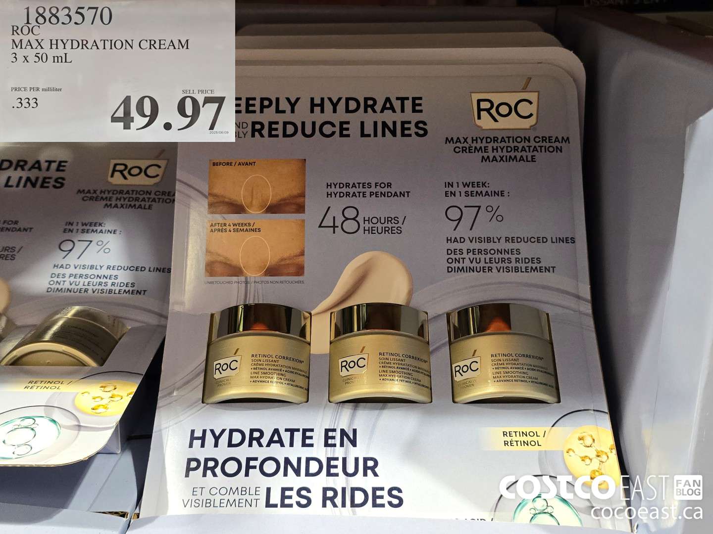 1883570 ROC MAX HYDRATION CREAM 3 X 50ML $49.97