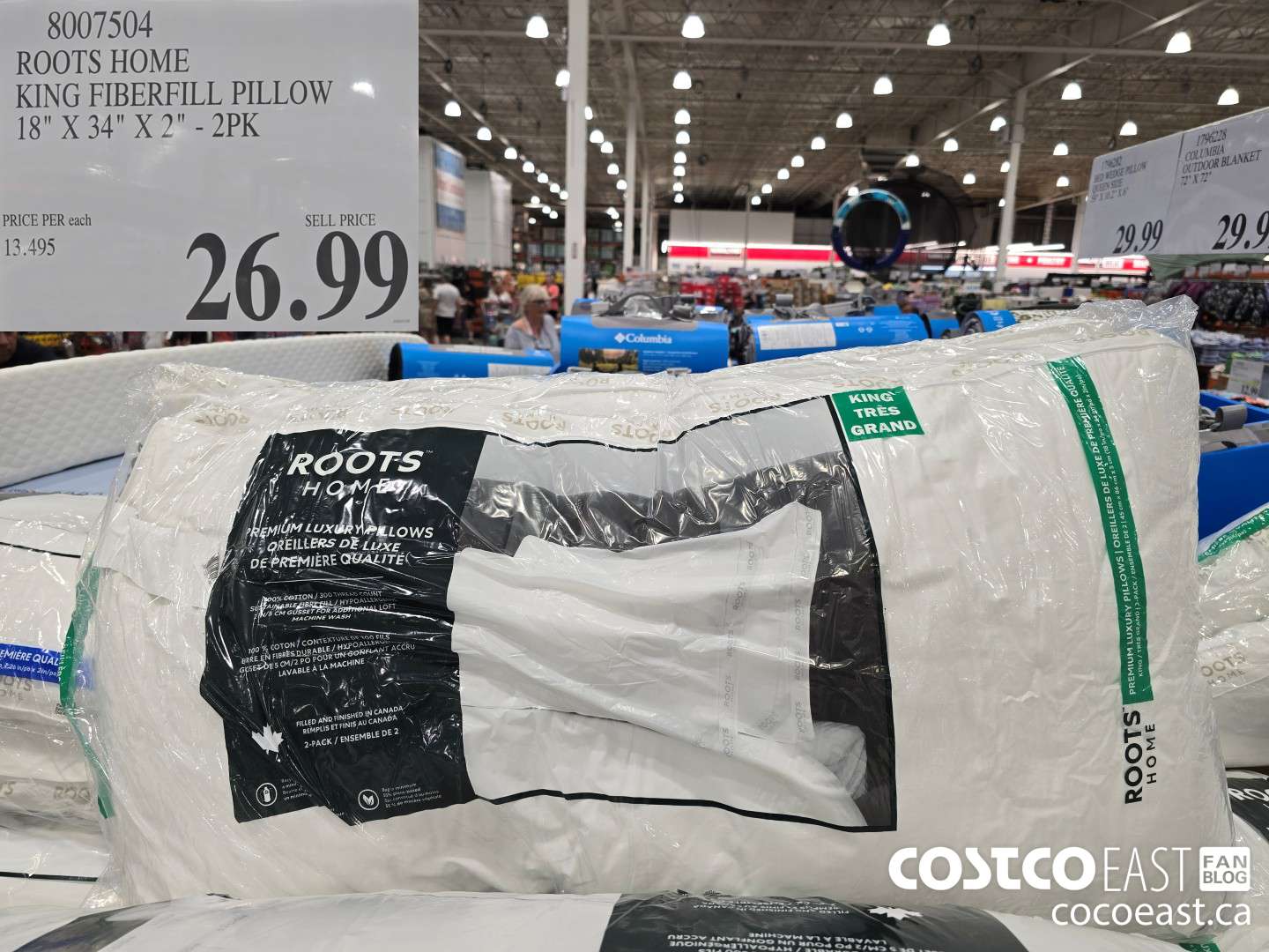 8007504 ROOTS HOME KING FIBERFILL PILLOW 18