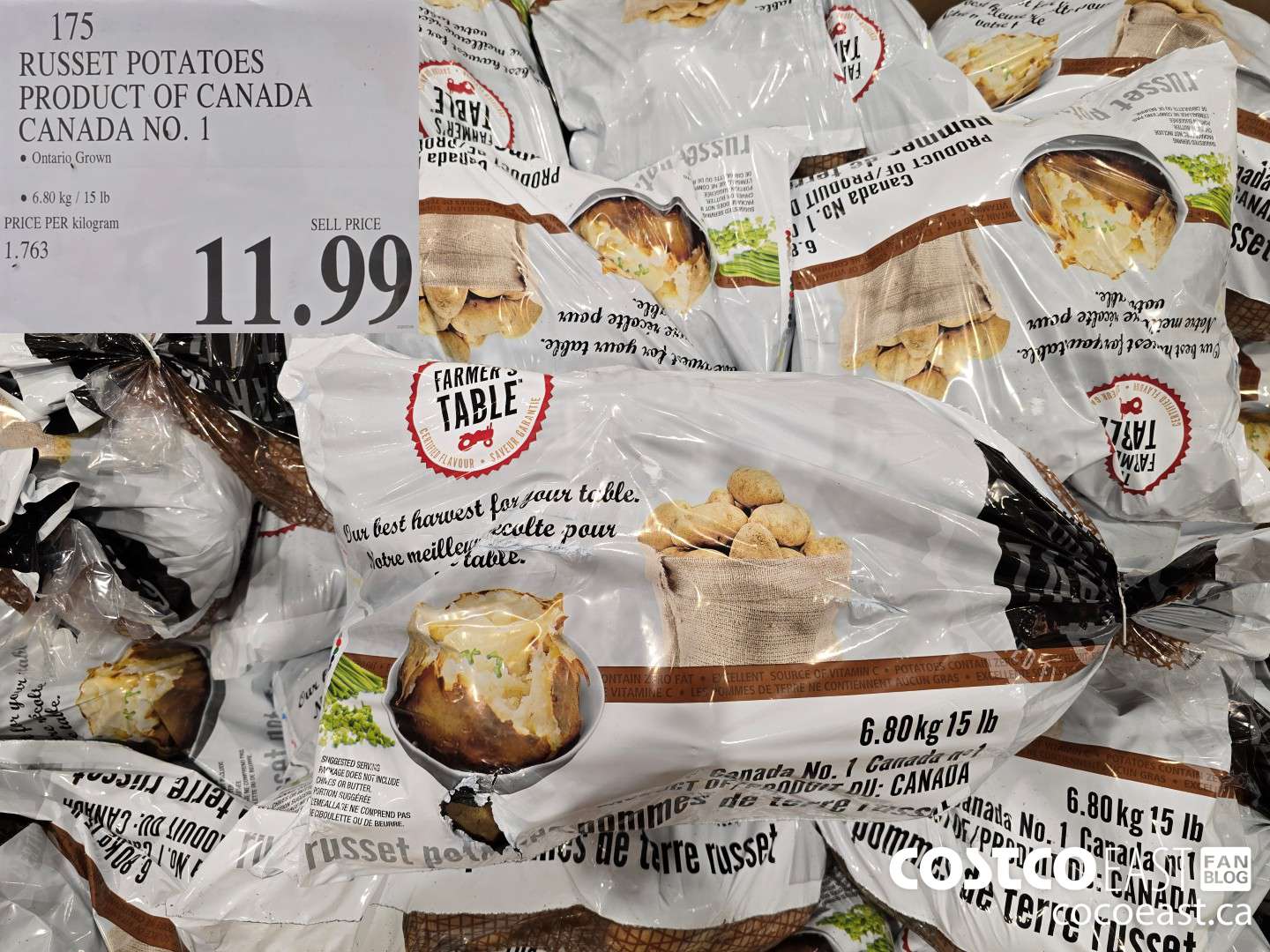 175 RUSSET POTATOES PRODUCT OF CANADA CANADA NO.1 $10.99