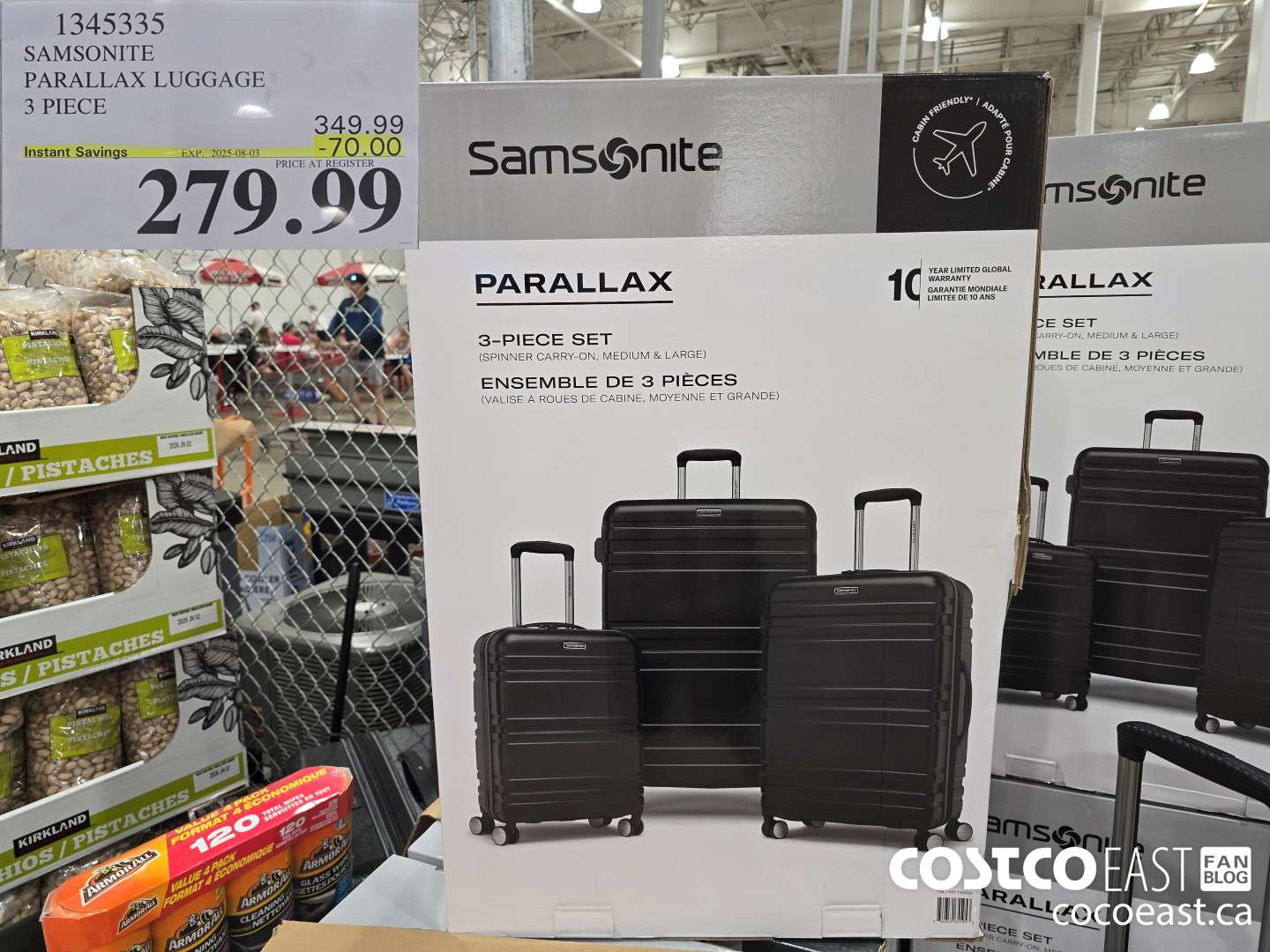 1345335 SAMSONITE PARALLAX LUGGAGE 3 PIECE ($70.00 INSTANT SAVINGS EXPIRES ON 2025-08-03) $279.99