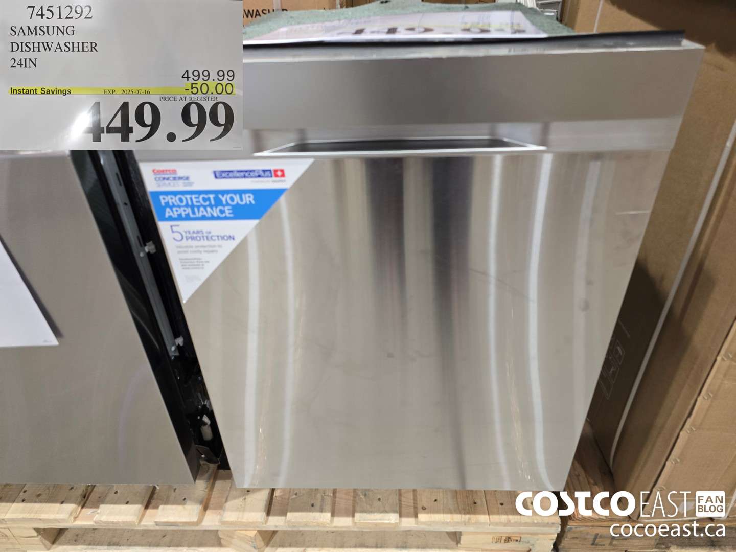 7451292 SAMSUNG DISHWASHER 24IN ($50.00 INSTANT SAVINGS EXPIRES ON 2025-07-16) $449.99