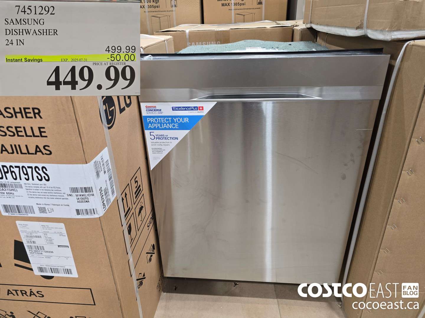 7451292 SAMSUNG DISHWASHER 24IN ($50.00 INSTANT SAVINGS EXPIRES ON 2025-07-31) $449.99