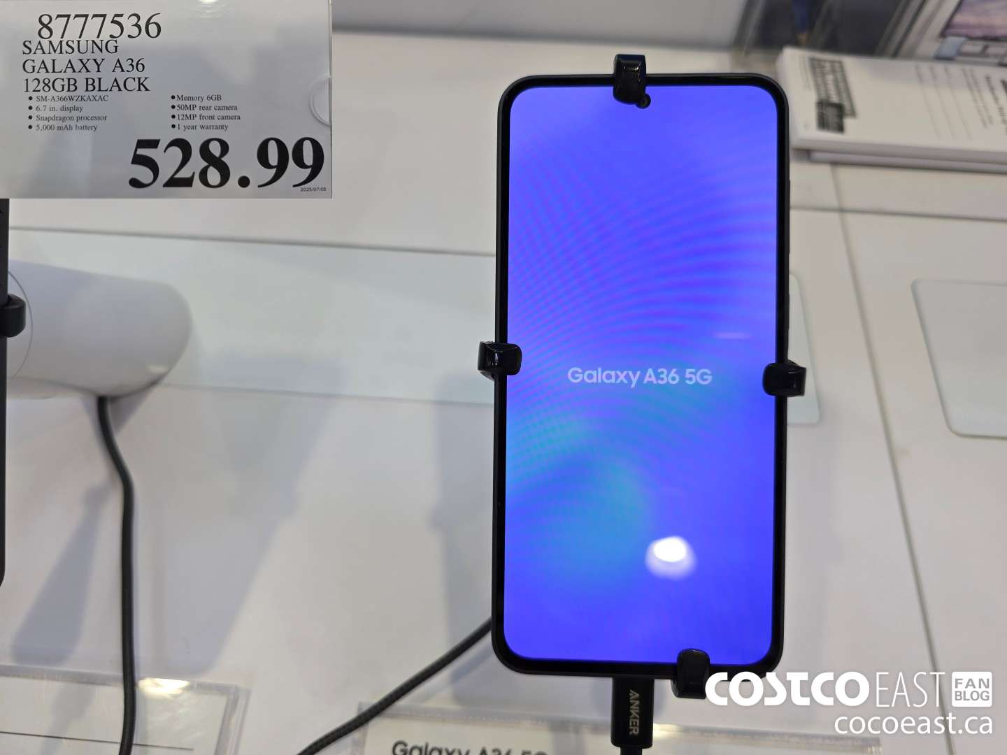 8777536 SAMSUNG GALAXY A36 128GB BLACK $528.99