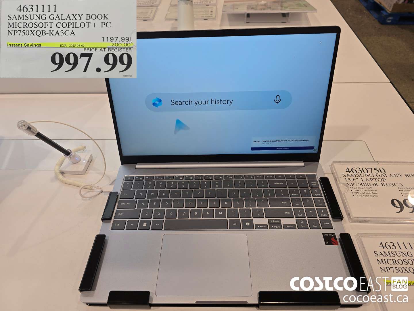 4631111 SAMSUNG GALAXY BOOK MICROSOFT COPILOT+ PC NP750XQB-KA3CA ($200.00 INSTANT SAVINGS EXPIRES ON 2025-08-03) $997.99