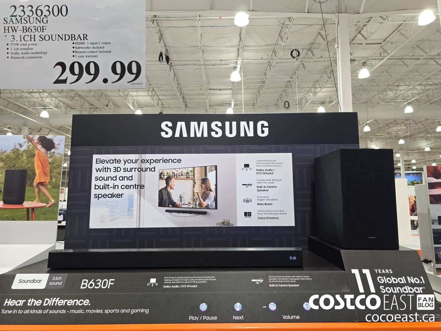 2336300 SAMSUNG HW-B630F 3.1CH SOUNDBAR $299.99