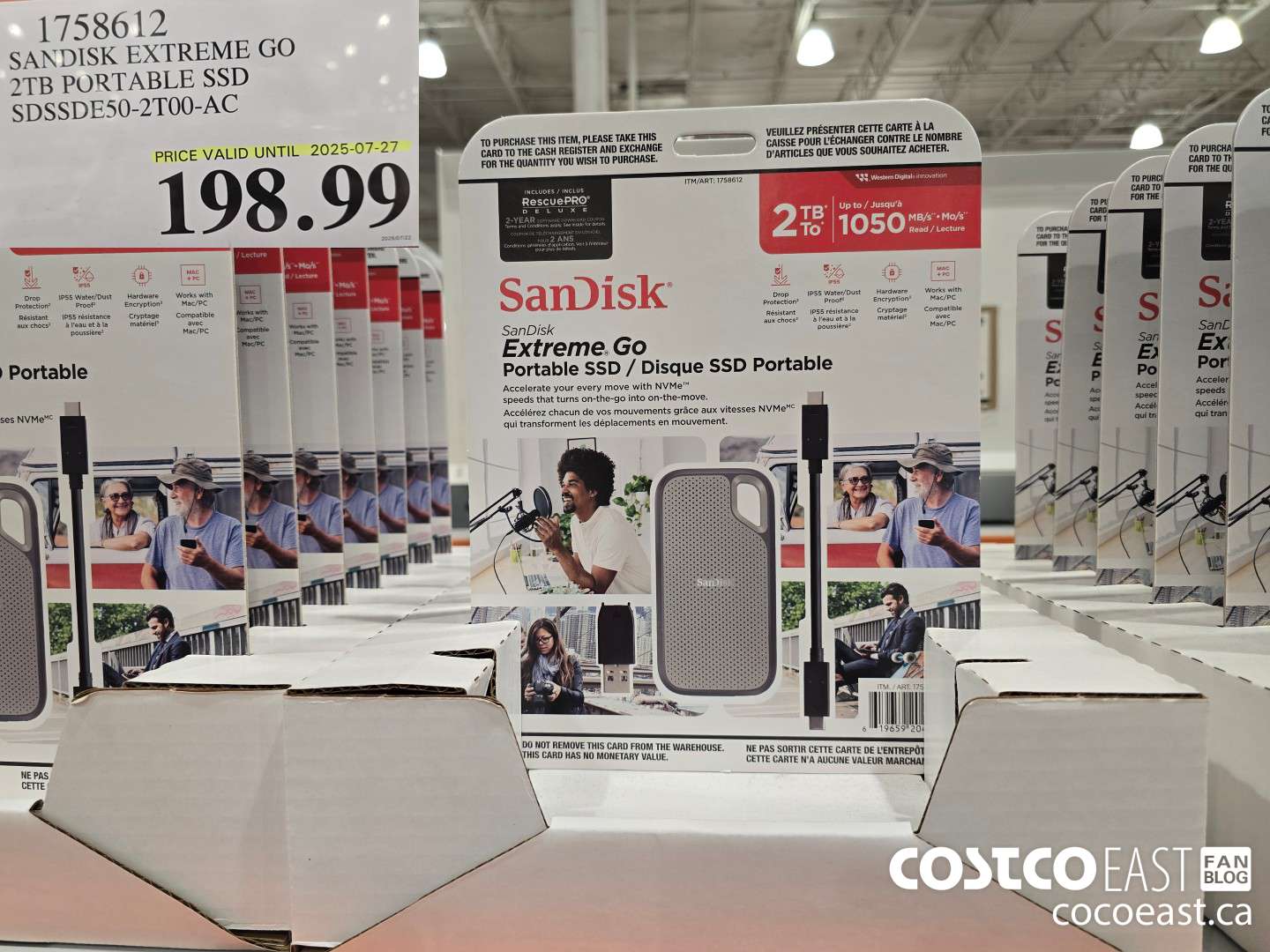 1758612 SANDISK EXTREME GO 2 TB PORTABLE SSD SDSSDE50-2T00-AC $198.99