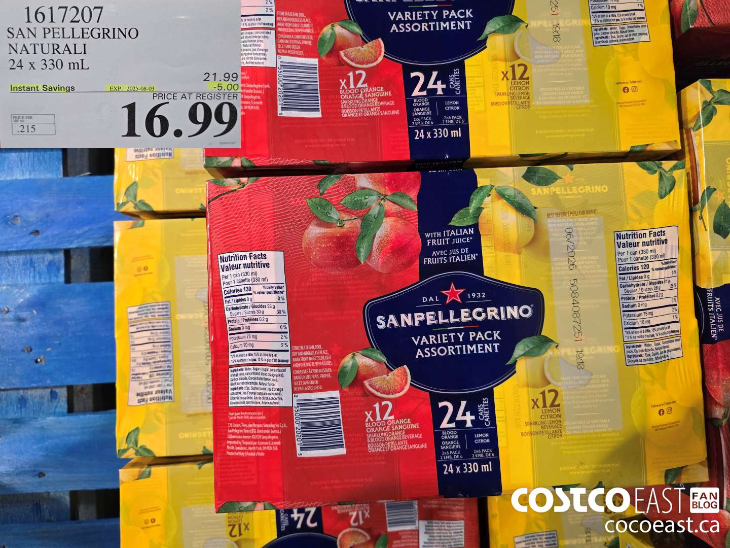 1617207 SAN PELLEGRINO NATURALI 24 x 330 mL ($5.00 INSTANT SAVINGS EXPIRES ON 2025-08-03) $16.99