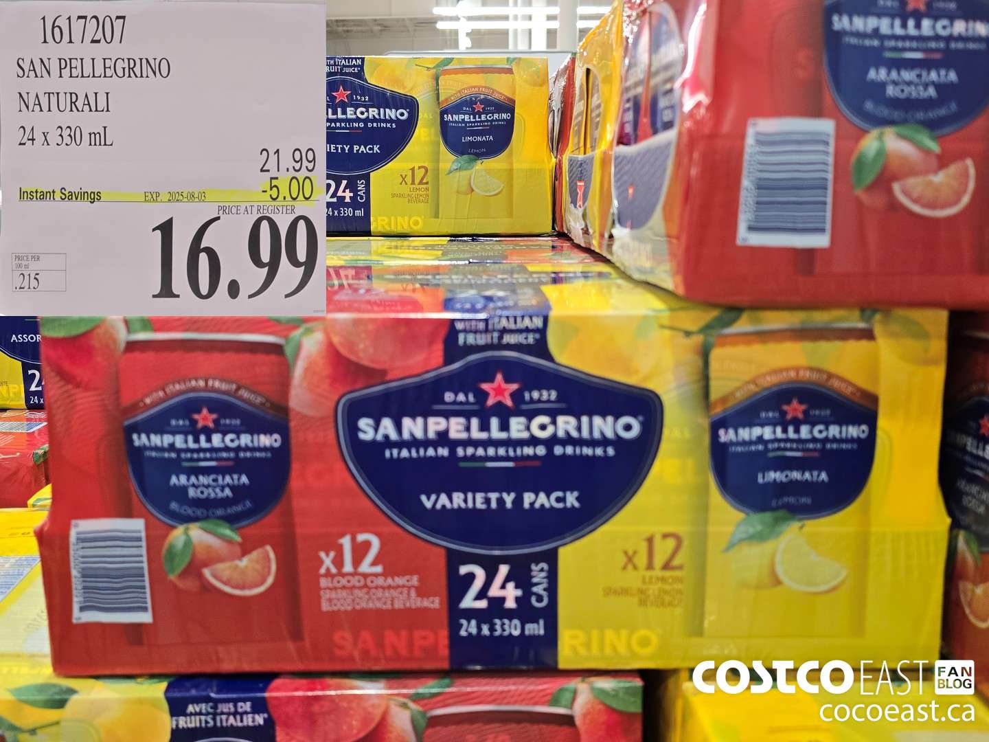 1617207 SAN PELLEGRINO NATURALI 24 x 330 mL ($5.00 INSTANT SAVINGS EXPIRES ON 2025-08-03) $16.99