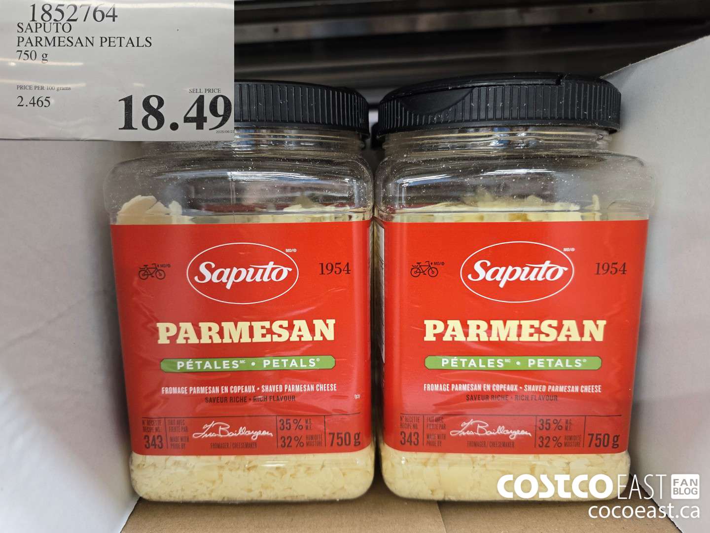 1852764 SAPUTO PARMESAN PETALS 750 g $18.49