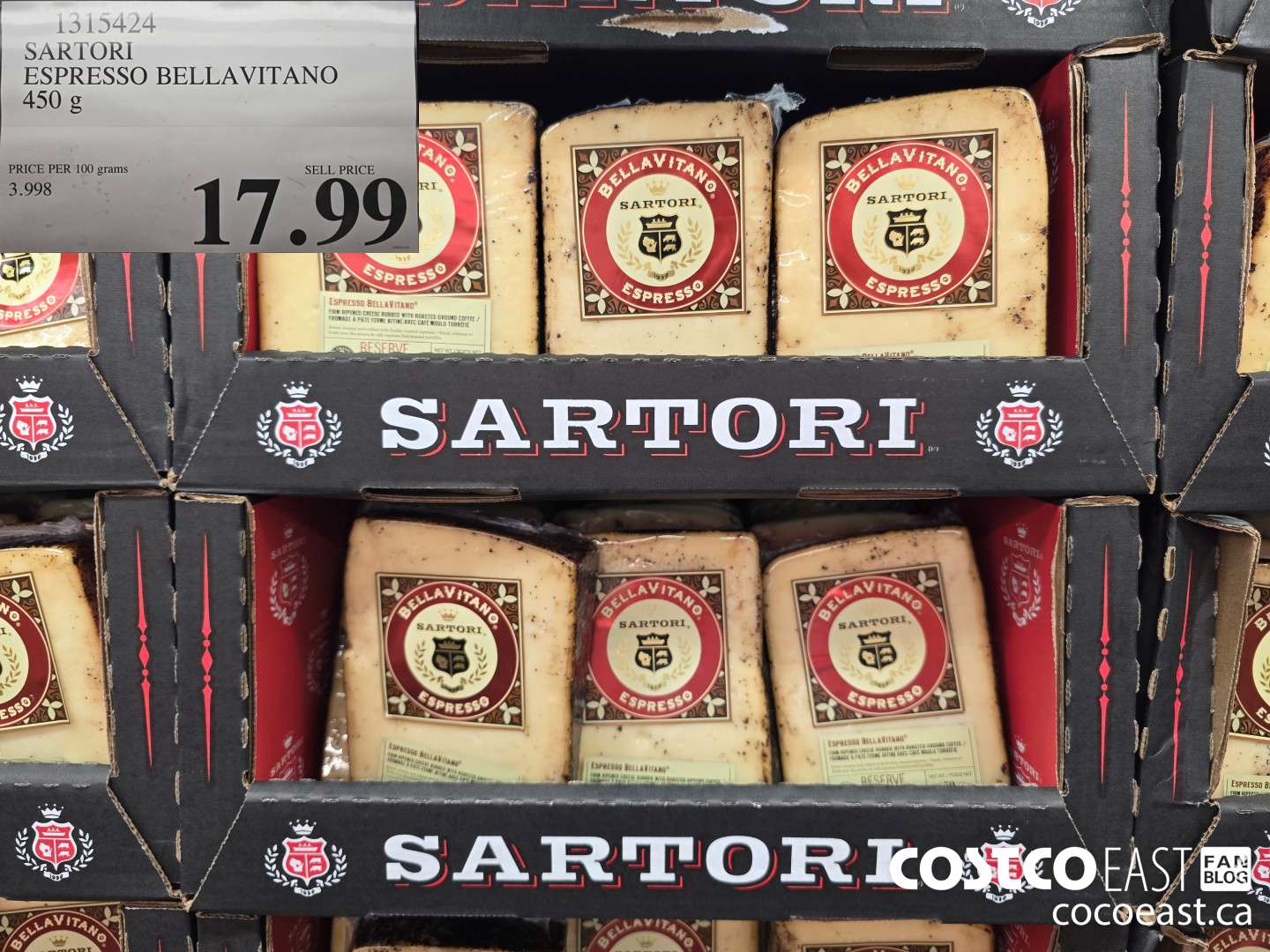 1315424 SARTORI ESPRESSO BELLAVITANO 450 G $17.99