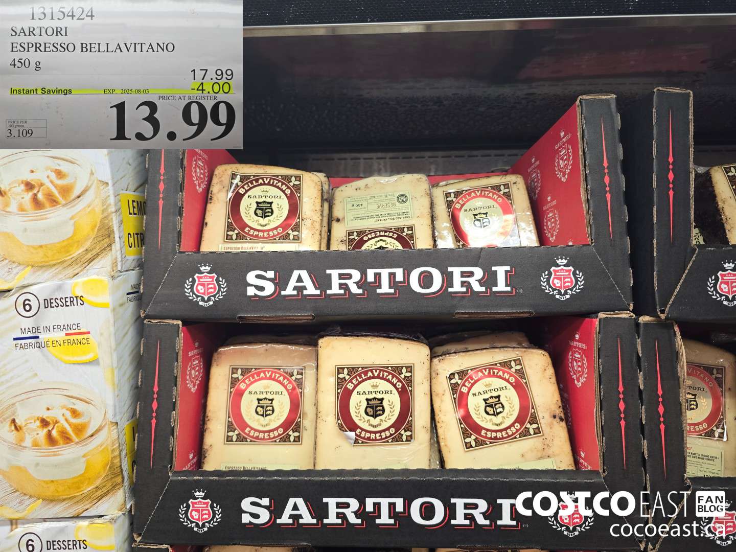 1315424 SARTORI ESPRESSO BELLAVITANO 450 G ($4.00 INSTANT SAVINGS EXPIRES ON 2025-08-03) $13.99