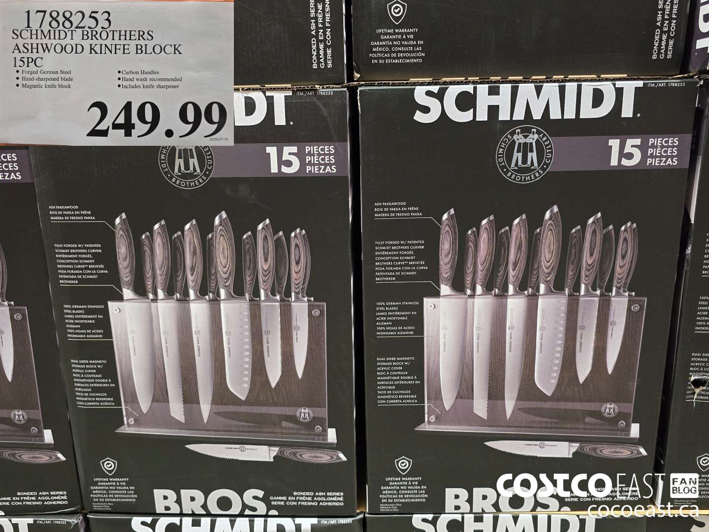 1788253 SCHMIDT BROTHERS ASHWOOD KINFE BLOCK 15 PC $249.99
