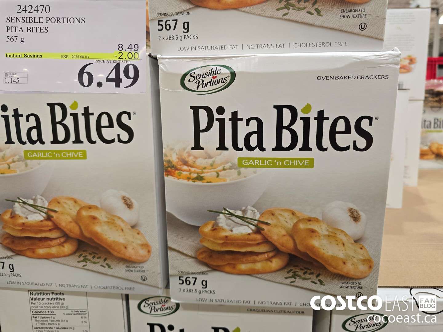 242470 SENSIBLE PORTIONS PITA BITES 567 g ($2.00 INSTANT SAVINGS EXPIRES ON 2025-08-03) $6.49