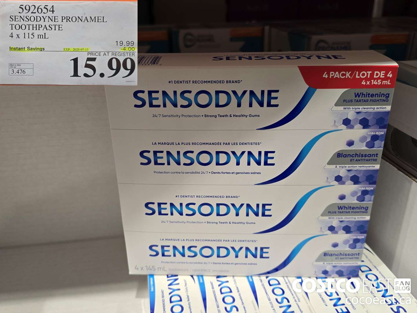 592654 SENSODYNE PRONAMEL TOOTHPASTE 4x 115 mL ($4.00 INSTANT SAVINGS EXPIRES ON 2025-07-13) $15.99