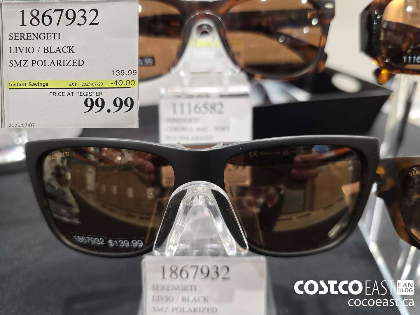 1867932 SERENGETI LIVIO / BLACK SMZ POLARIZED ($40.00 INSTANT SAVINGS EXPIRES ON 2025-07-20) $99.99