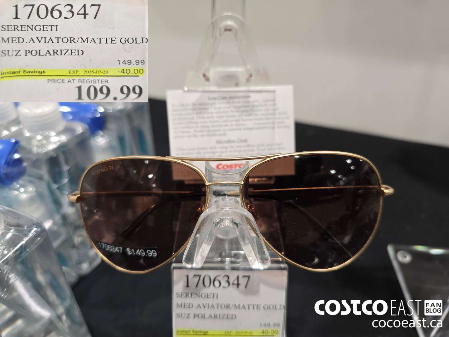 1706347 SERENGETI MED.AVIATOR/MATTE GOLD SUZ POLARIZED ($40.00 INSTANT SAVINGS EXPIRES ON 2025-07-20) $109.99