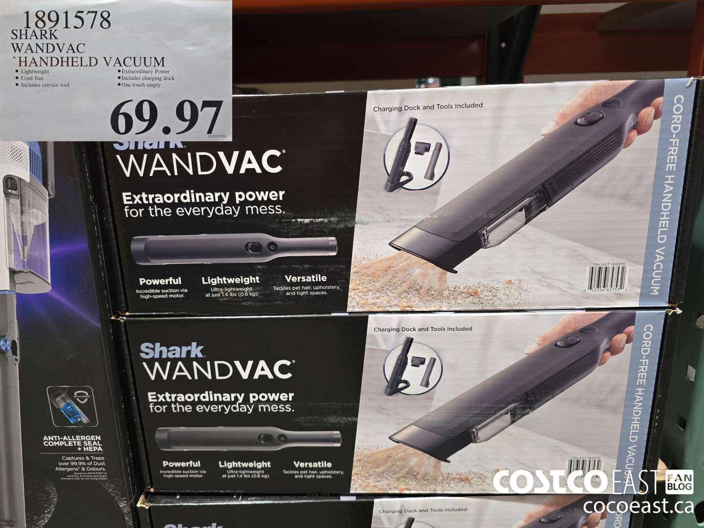 1891578 SHARK WANDVAC HANDHELD VACUUM $69.97