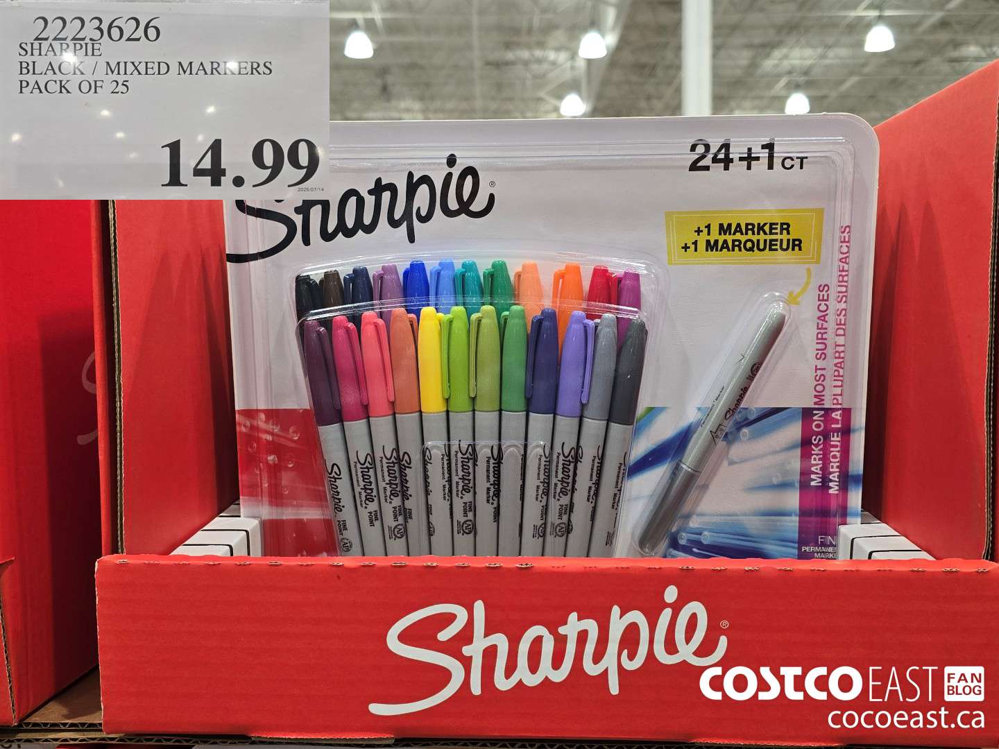 2223626 SHARPIE BLACK / MIXED MARKERS PACK OF 25 $14.99