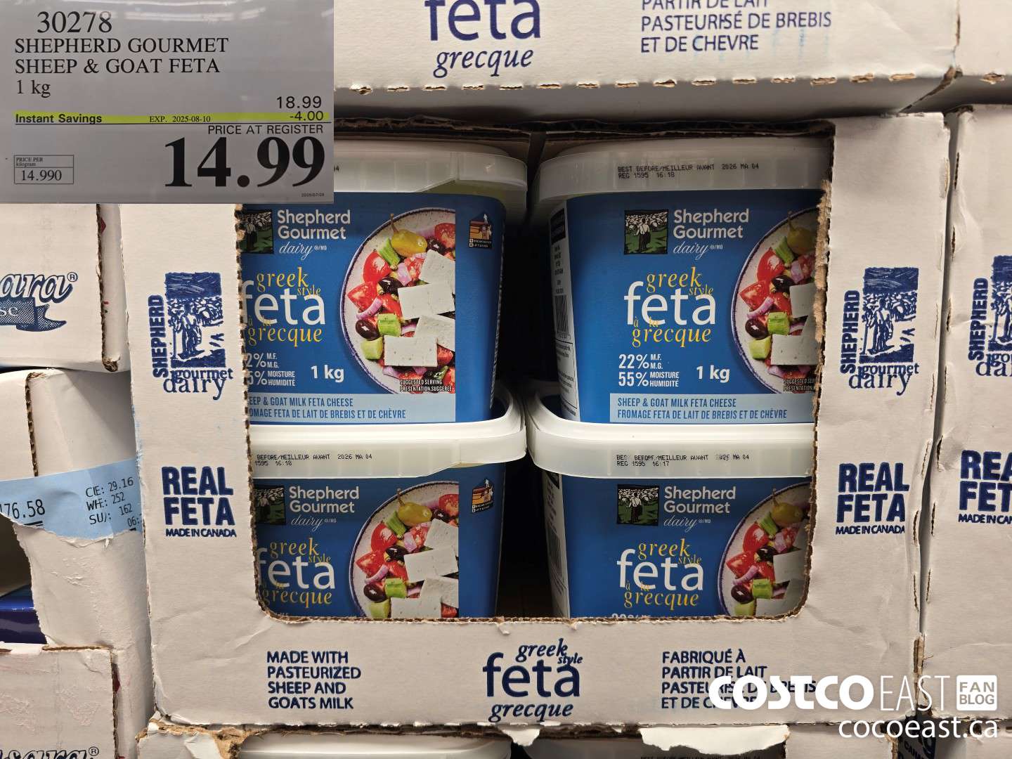 30278 SHEPHERD GOURMET SHEEP & GOAT FETA 1 kg ($4.00 INSTANT SAVINGS EXPIRES ON 2025-08-10) $14.99