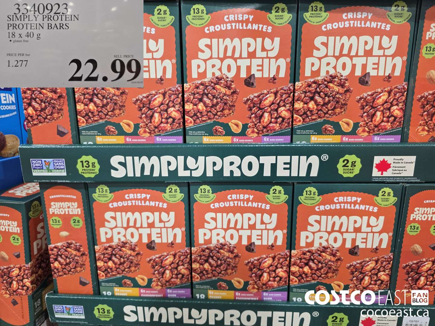 3340923 SIMPLY PROTEIN PROTEIN BAR 18 x 40 g $22.99