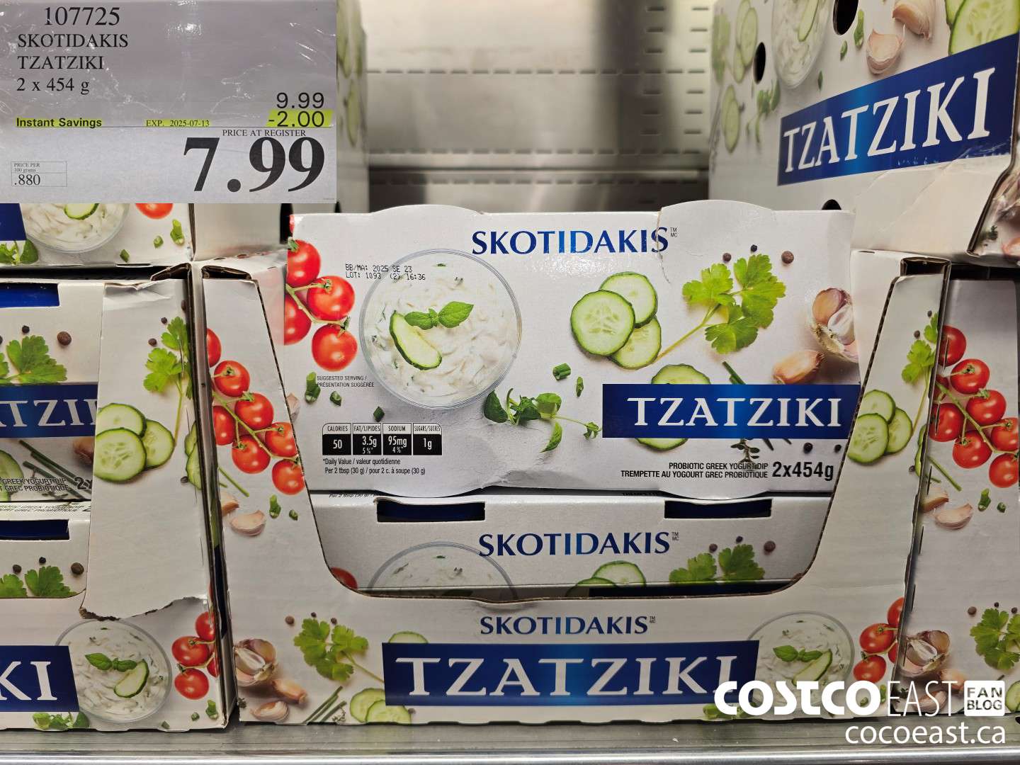 107725 SKOTIDAKIS TZATZIKI 2 X 454 G ($2.00 INSTANT SAVINGS EXPIRES ON 2025-07-13) $7.99