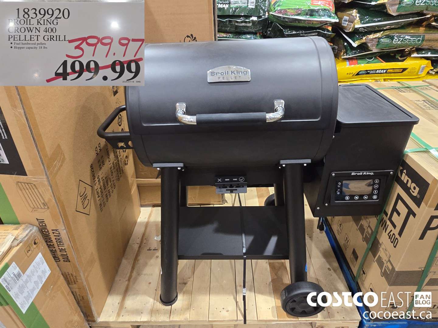 1839920 SOIL KING CROWN 400 PELLET GRILL $399.97