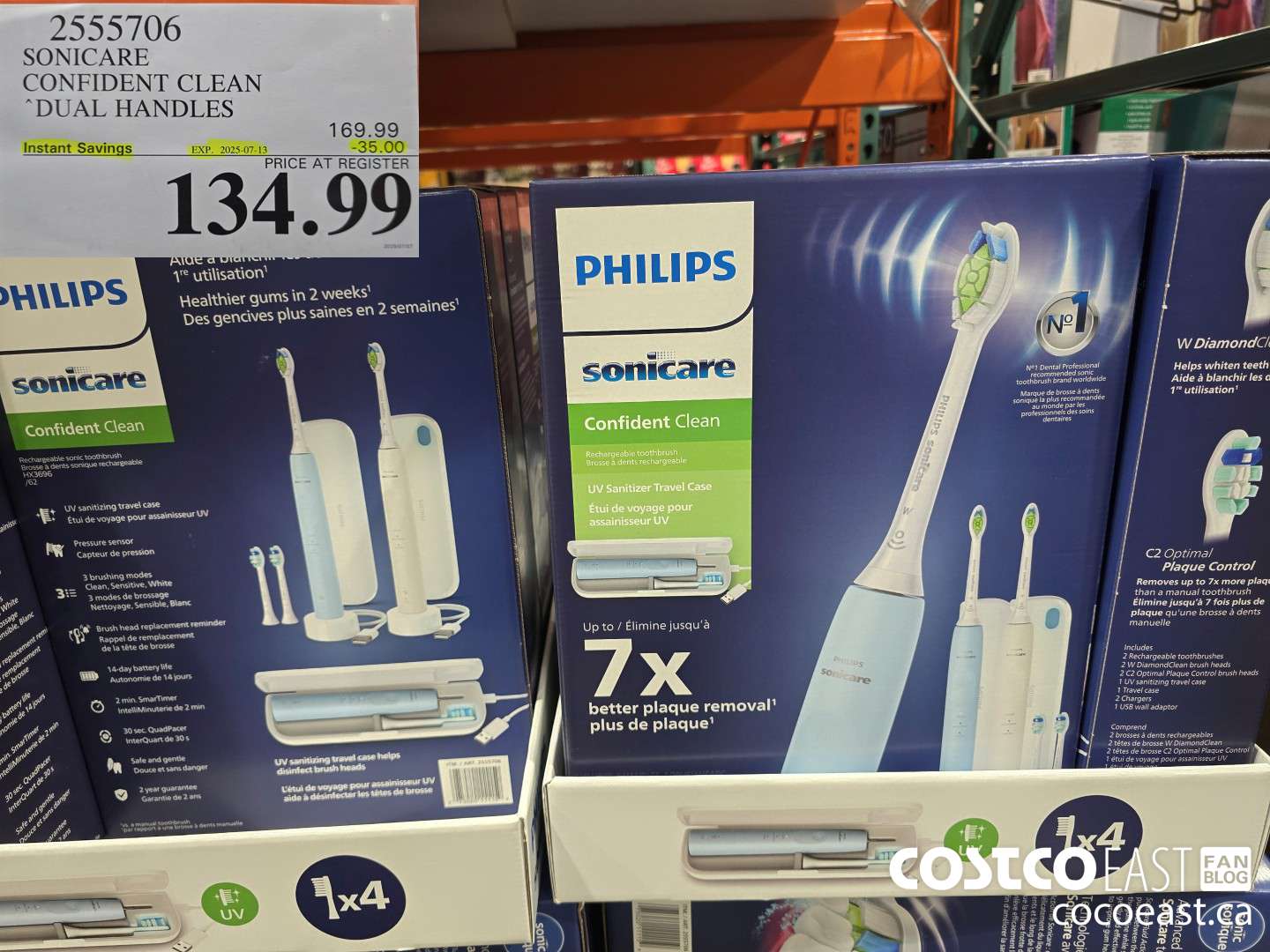 2555706 SONICARE CONFIDENT CLEAN “DUAL HANDLES ($35.00 INSTANT SAVINGS EXPIRES ON 2025-07-13) $134.99