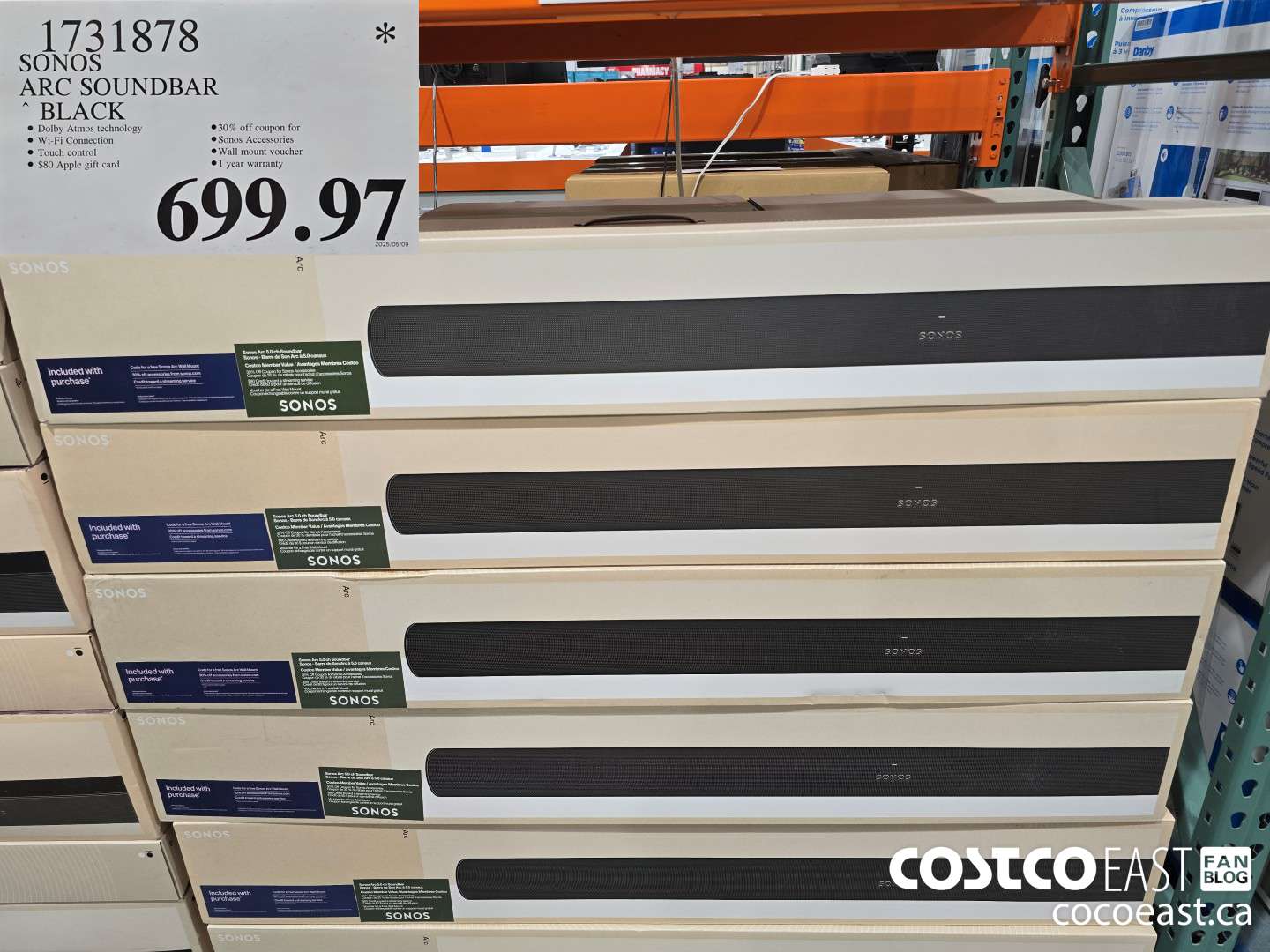 1731878 SONOS ARC SOUNDBAR BLACK $699.97