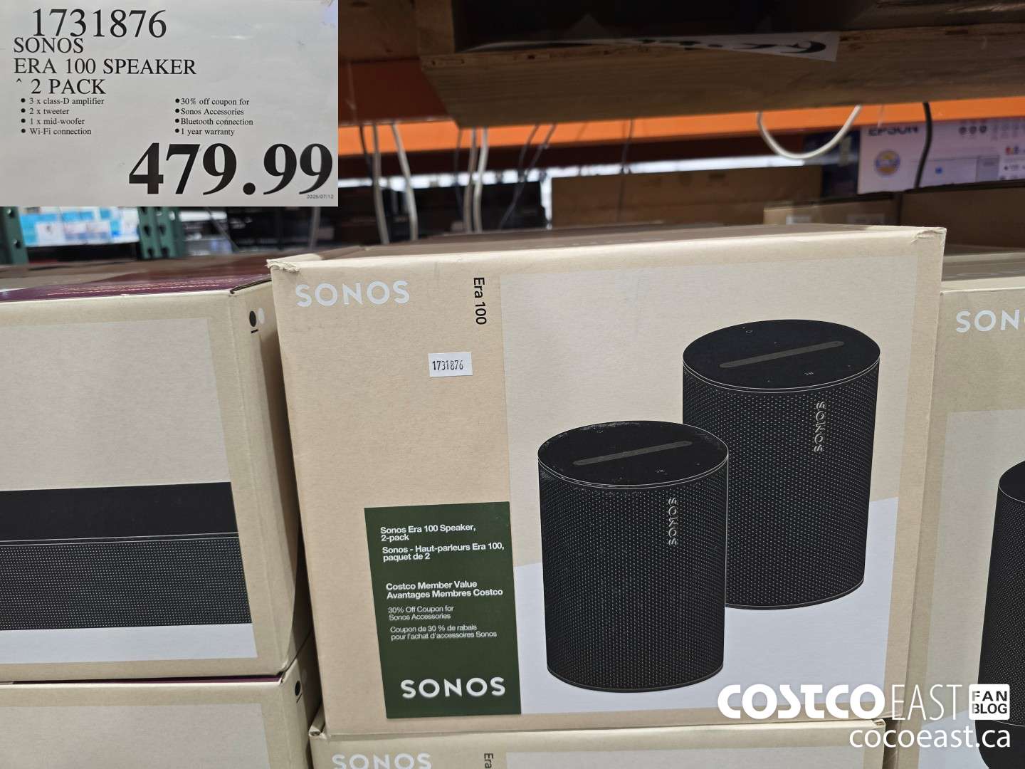 1731876 SONOS ERA 100 SPEAKER 2 PACK $479.99