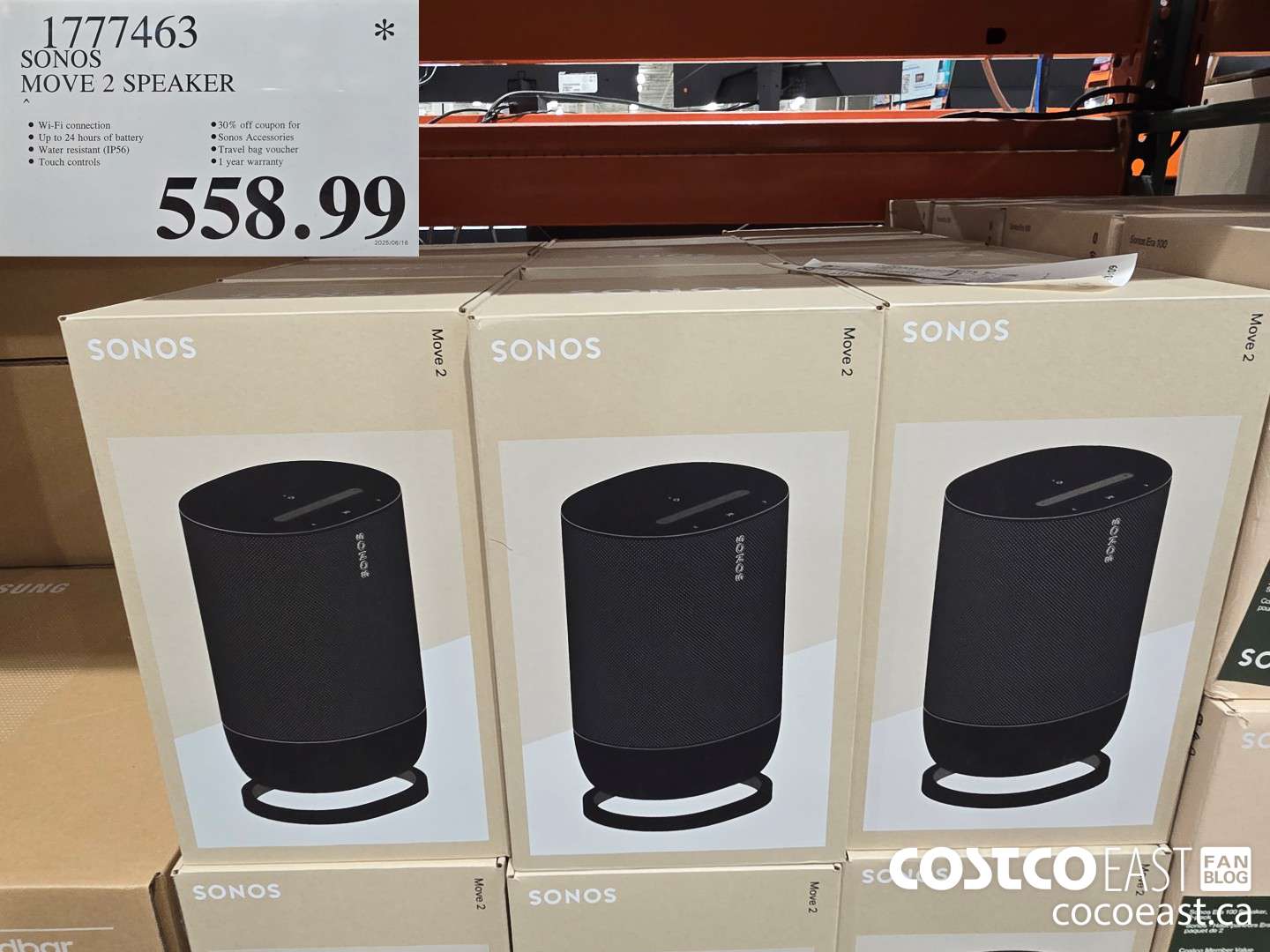 1777463 SONOS MOVE 2 SPEAKER $558.99